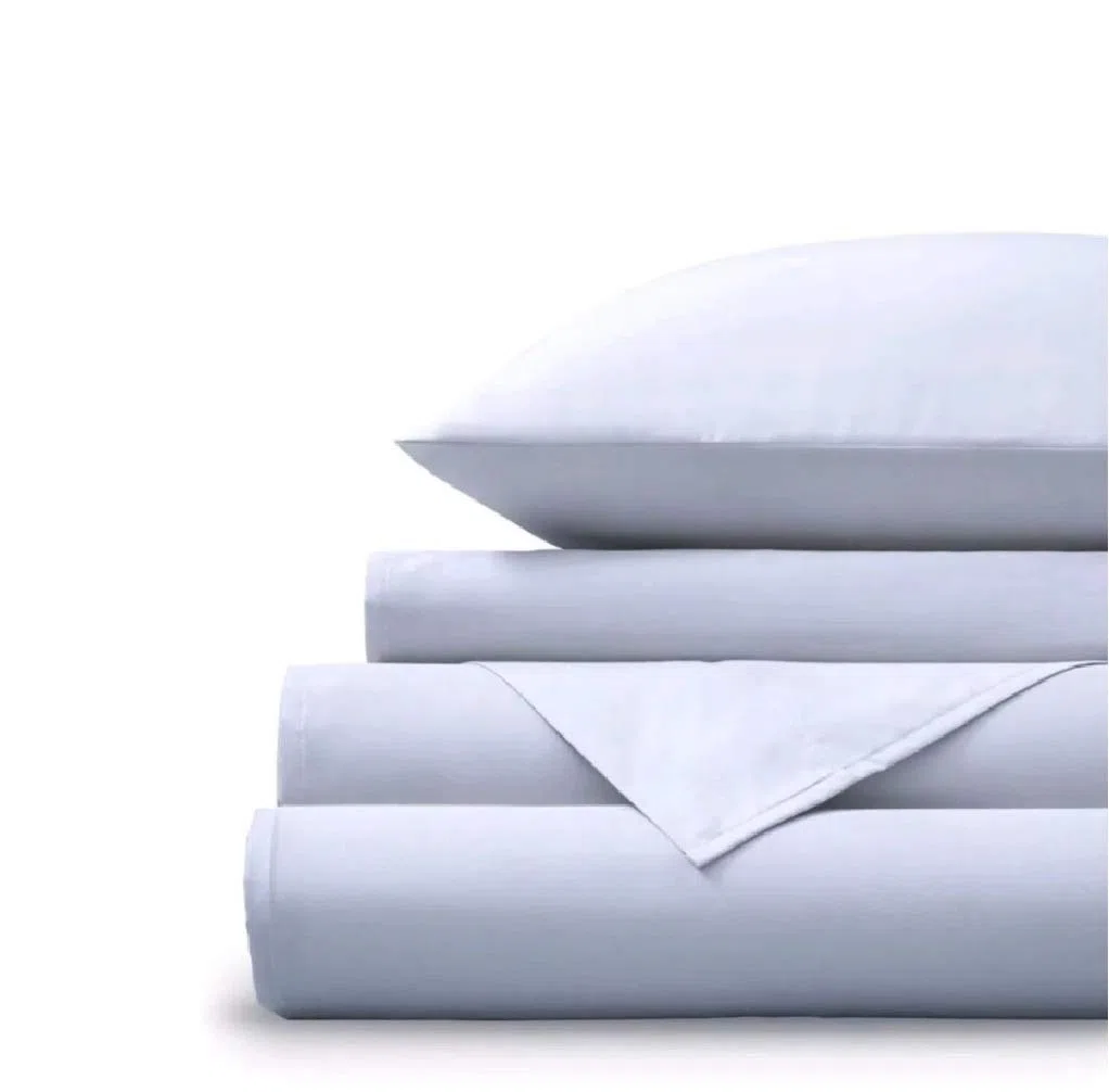 DHestia Hostelería - Pack 5 uds Sábanas Encimeras Blancas Hotel Tejido 30/27 144 Hilos. (Algodón 100%, Cama 200-300x300 cm)