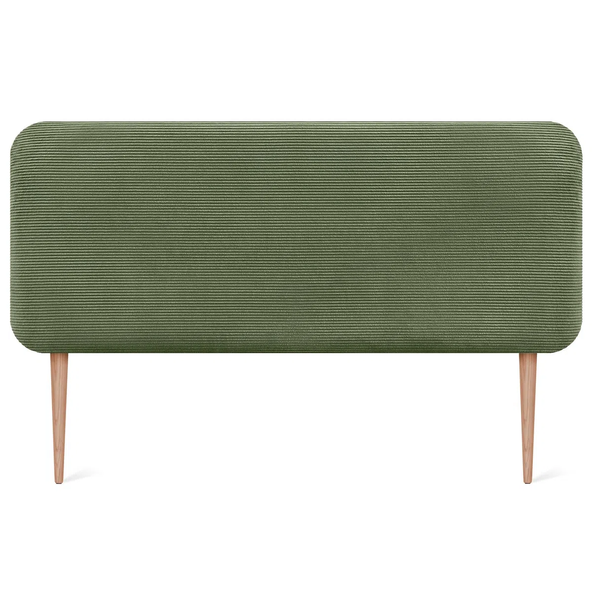 DHOME Cabecero Tapizado Liso Redondeado Pana Premium con Patas para Pared Acústicos Cabeceros Absorbentes Cabezal Cama Dormitorio (Verde Selva, 160cm)