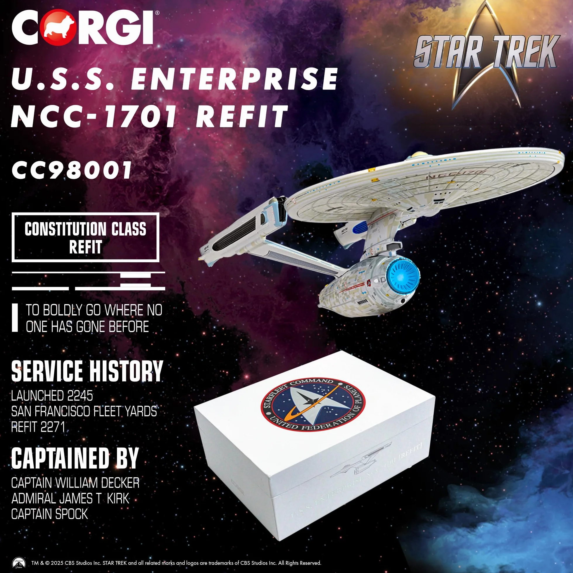 Corgi CC98001 Star Trek USS Enterprise NCC-1701 Refit (Star Trek II: The Wrath of Khan), película de televisión y Evento para Mayores de 14 años