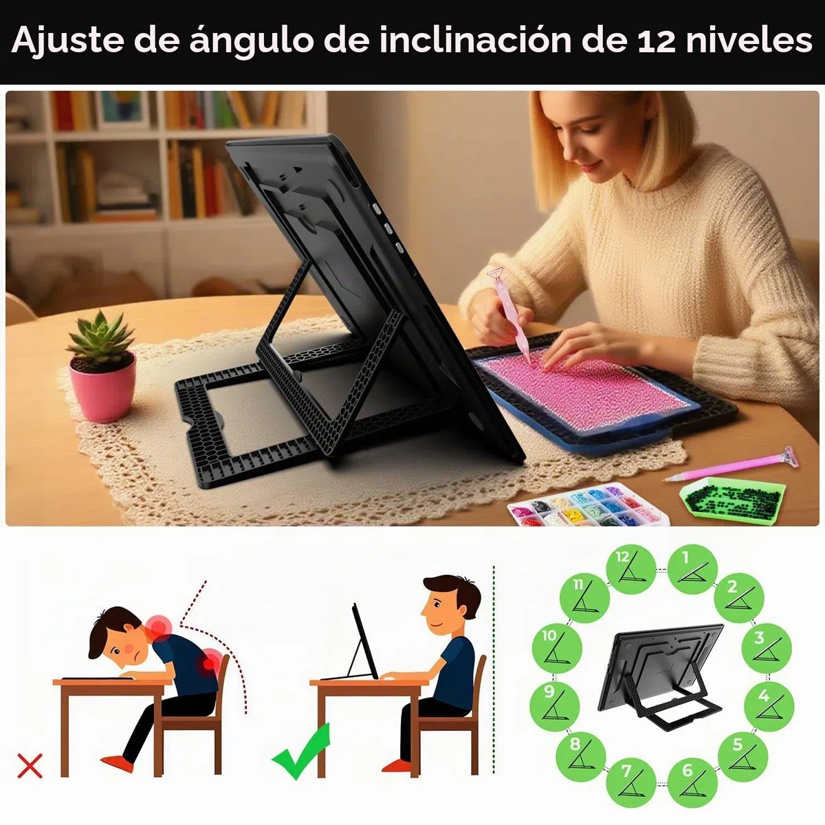 Zocelight Tablero de luz recargable A3 con bolsa y soporte, caja de luz magnética superbrillante para trazar, diseño de botón lateral, almohadilla de luz para pintura de diamantes, bocetos, vinilo de