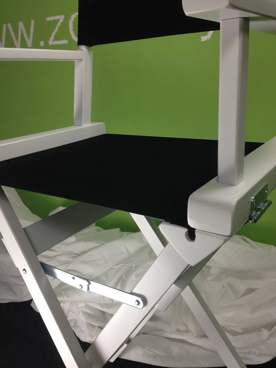 Silla blanca de director de cine, para maquillaje, para manicura