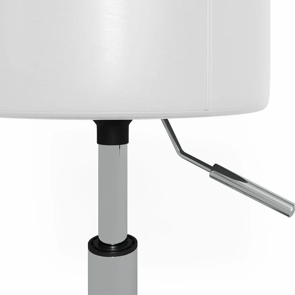 Vicco Taburete Design, Blanco, 33.5 x 67 cm para tocador, Ajustable en Altura con tapizado de Cuero sintético Resistente