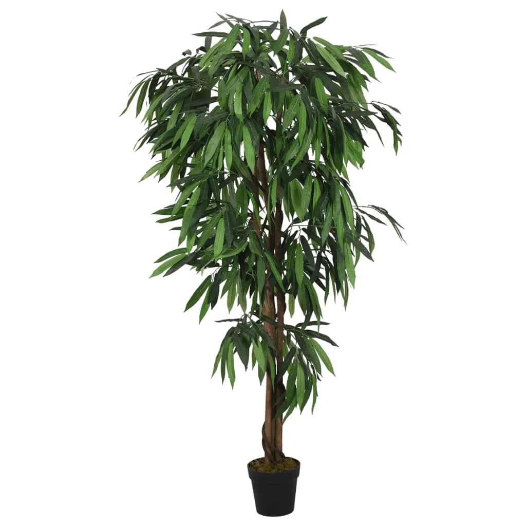Árbol de Mango Artificial con 900 Hojas Verde 180 cm, Casa y jardín Decoración Flora Artificial, Verde, 8kg