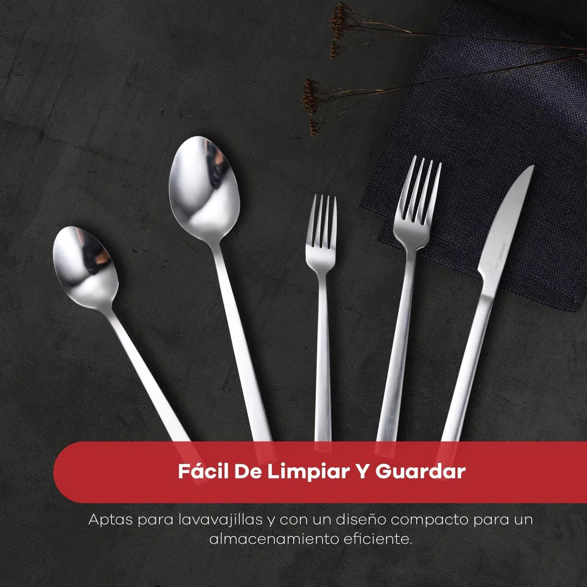 BERGNER SOFIA - Juego de Cubiertos de 60 Piezas - Cubertería Completa para 12 Personas - Fabricado en Acero Inoxidable - Fácil de Lavar y Almacenar + REGALO cesta cubertería
