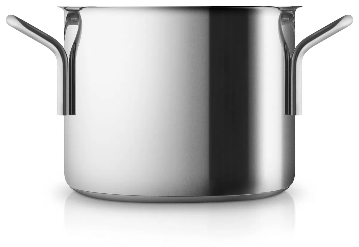 Eva Trio - Olla de acero inoxidable (2,2 l, 16 cm), perfecta para tareas medianas como cocinar pasta y arroz o preparar salsas y pequeñas porciones de sopa, acero pulido