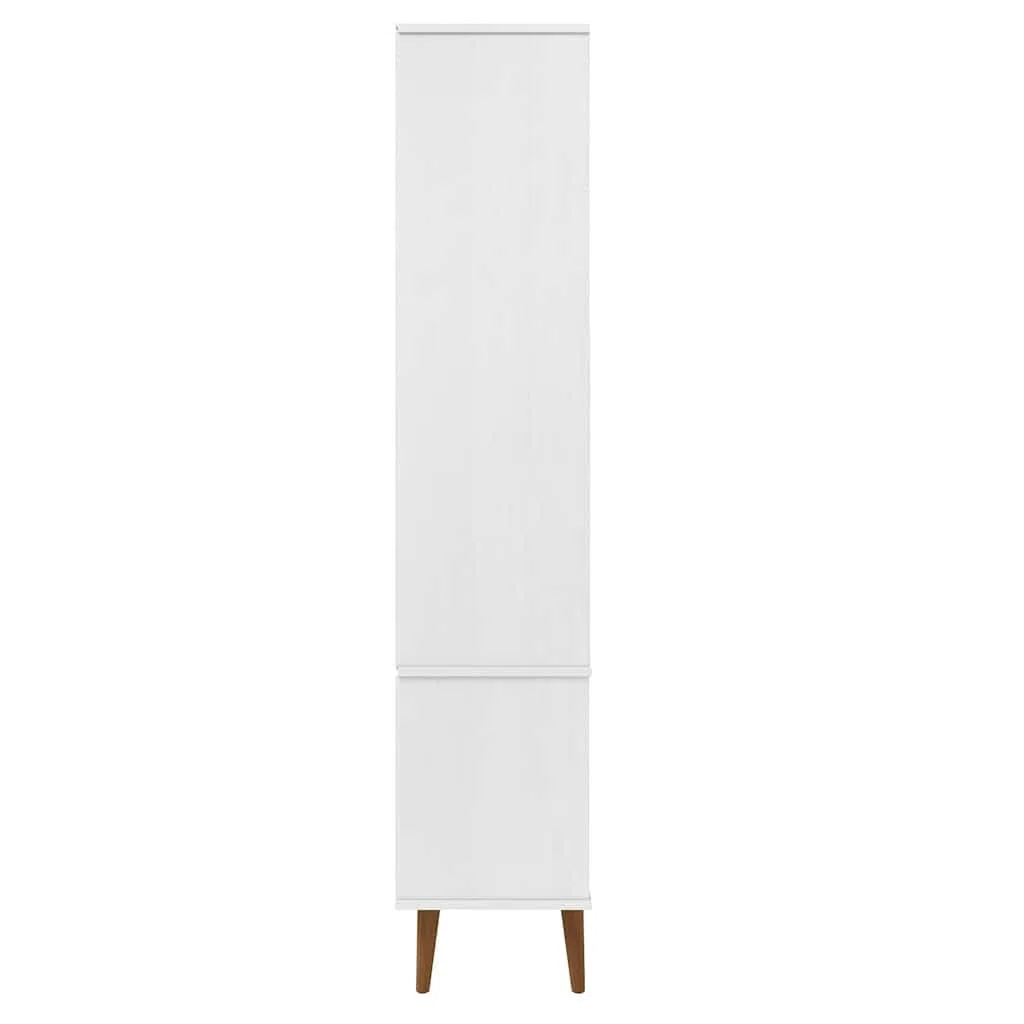 vidaXL Vitrina Estantería Almacenamiento Compartimentos Puertas Cajones Armario Aparador Sala de Estar Hogar Madera Maciza de Pino Blanco