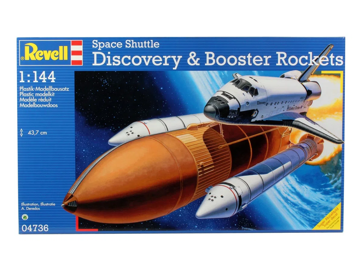 Revell - Space Shuttle Discovery & Booster, Kit de Modelo, Escala 1:144 (4736) (04736)