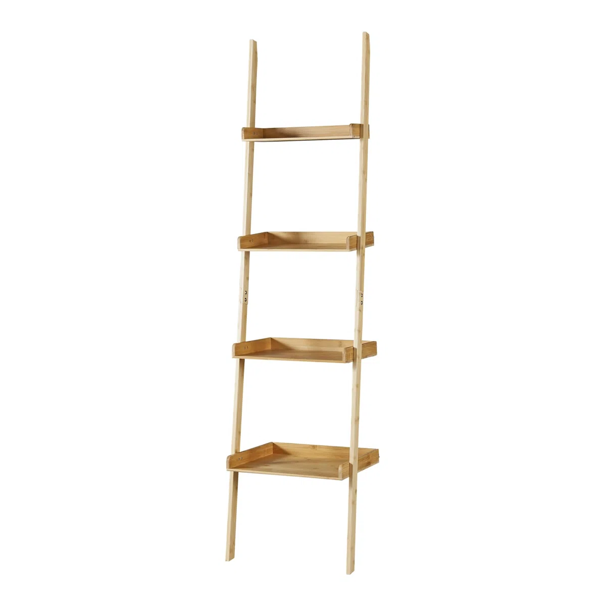 [en.casa] Estantería Escalera de 4 Niveles Estantería En Forma de Escalón 4 Estantes de Diferentes Tamaños Diseño Atemporal Bambú 176 x 44 x 37 cm - Natural