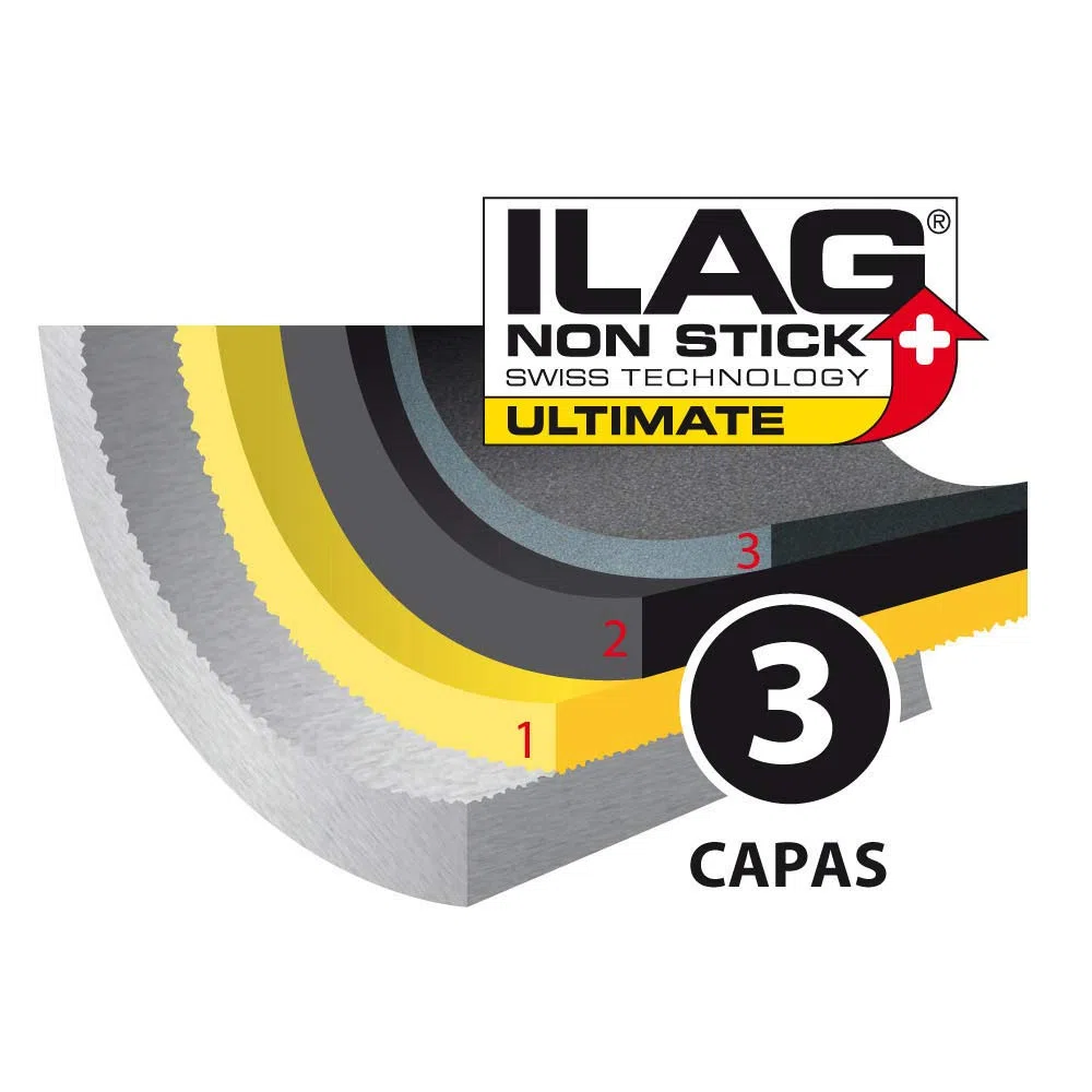Metaltex XPERT-Cacerola Baja Aluminio Fundido, 30 cm, Antiadherente ILAG 3 Capas, Full Induction Válido para Todo Tipo de Cocinas