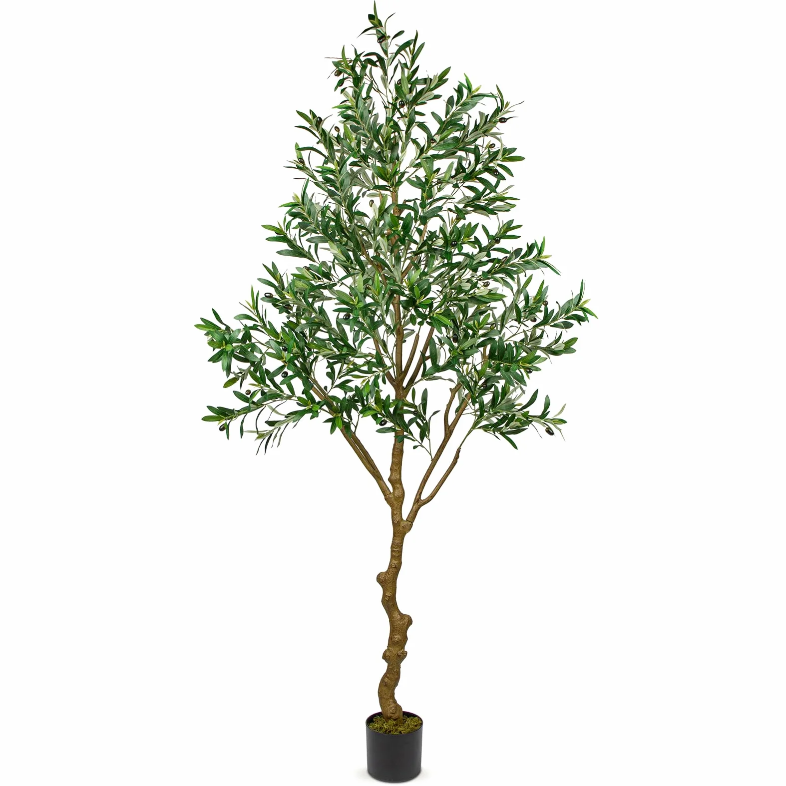 Oairse 210 cm olivo artificial planta artificial plantas artificiales grandes plantas artificiales plantas falsas plantas de plástico en maceta, árbol artificial como real para decoración del hogar