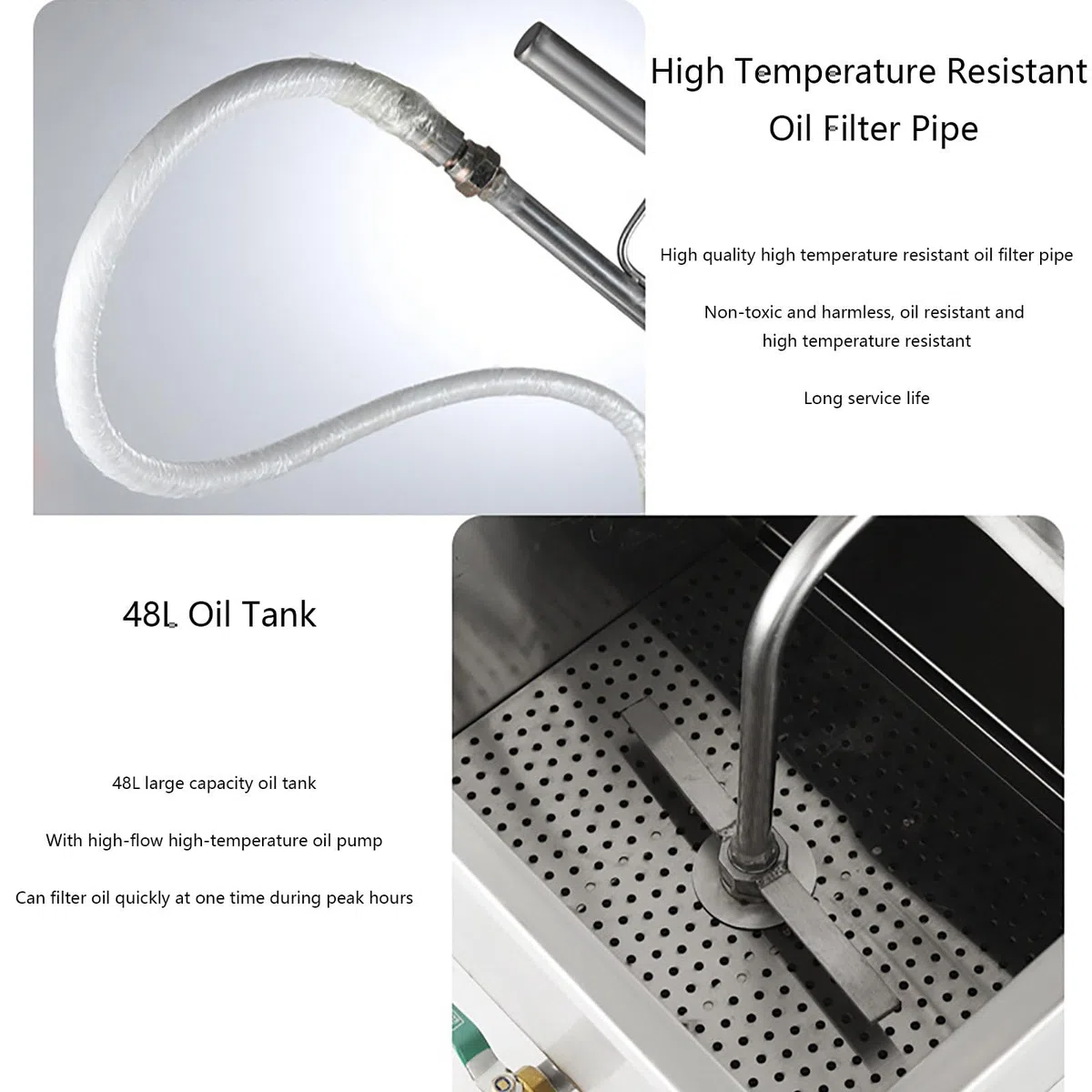 Máquina de Filtrado de Aceite para Freidora Móvil Comercial de 65 L/Camión con Filtro de Aceite, Filtrado de Aceite para Freír con Filtro de 550 W para Restaurantes, Sedimentación por Gravedad