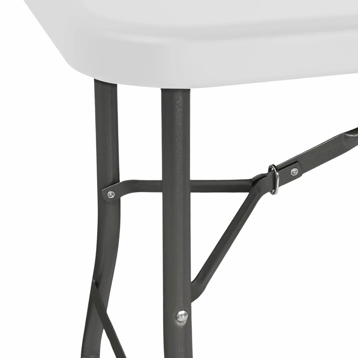 THINIA HOME Mesa Catering Plegable Portátil Blanca 240 cm Multiusos: Camping, Eventos Exteriores o Interiores | Resina y Patas de Acero | 6-8 Personas