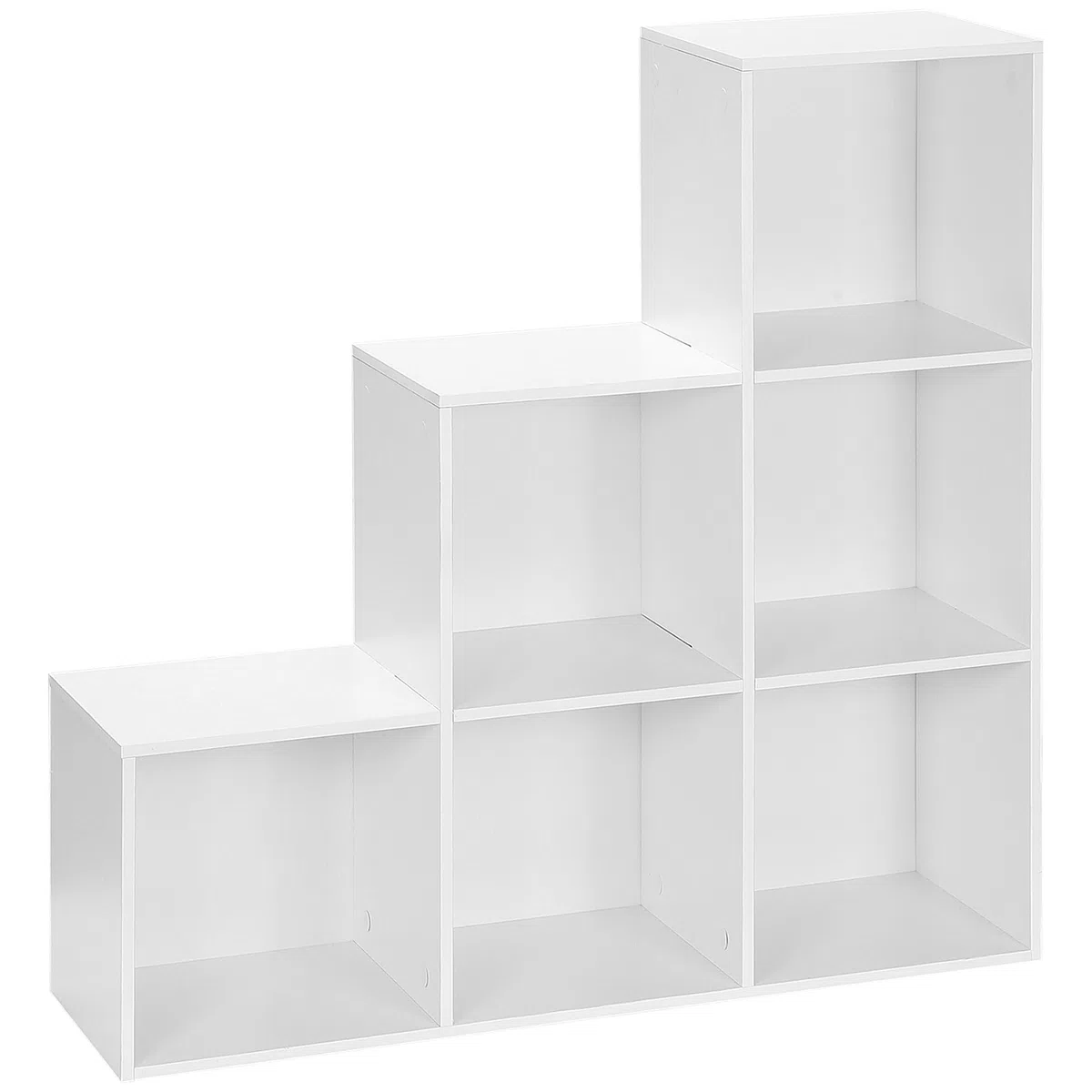 HOMCOM Estantería en Forma de Escalera Armario de Almacenamiento 6 Cubos Estantería de Pie Estante de Exposición 91.5x29.5x91.5cm Madera