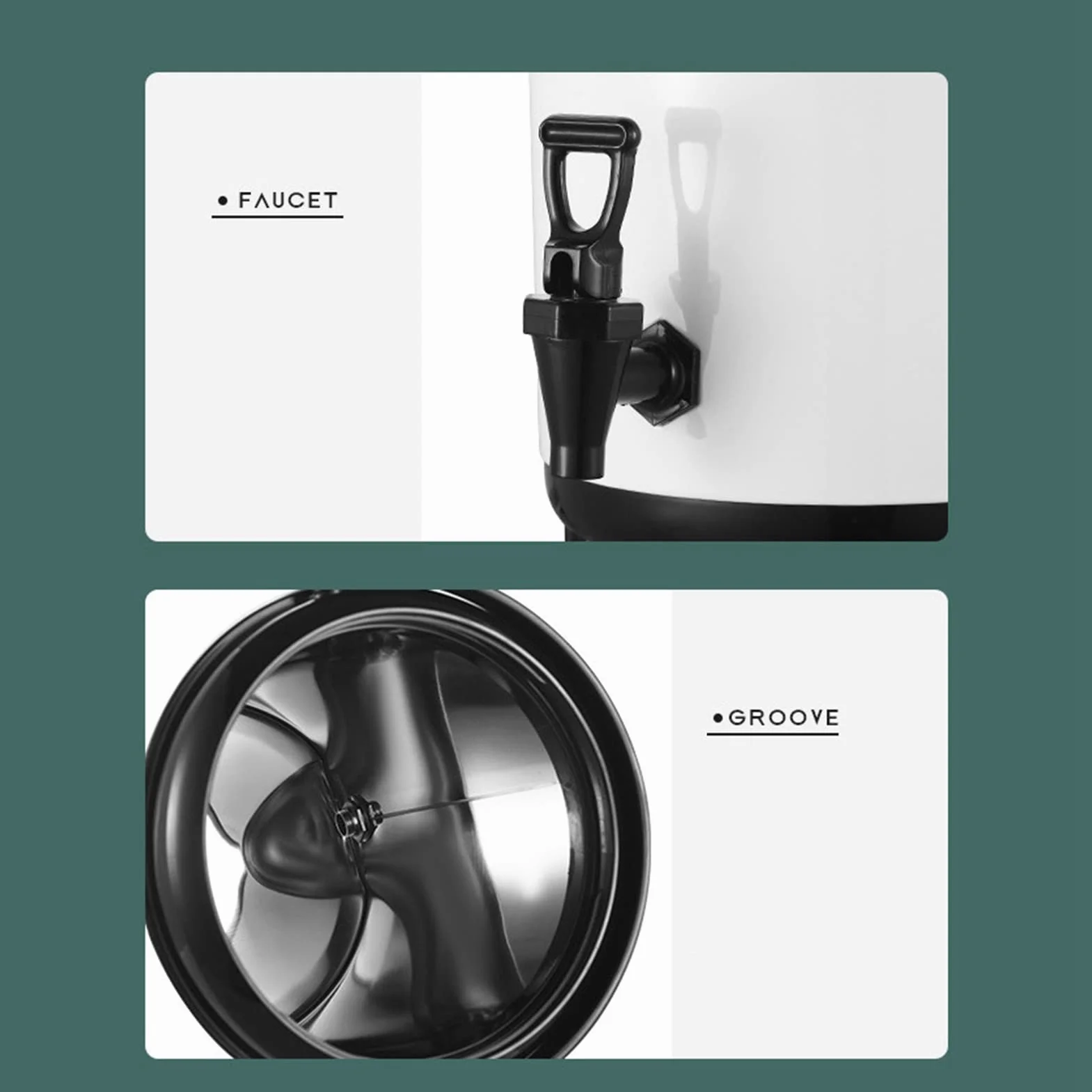 Dispensador de Bebidas Aislado, Jarra Térmica de Café Frío Y Caliente de 6 Litros, Dispensador de Bebidas de Acero Inoxidable con Grifo para Agua Caliente, Café Y Jugo/Blanco