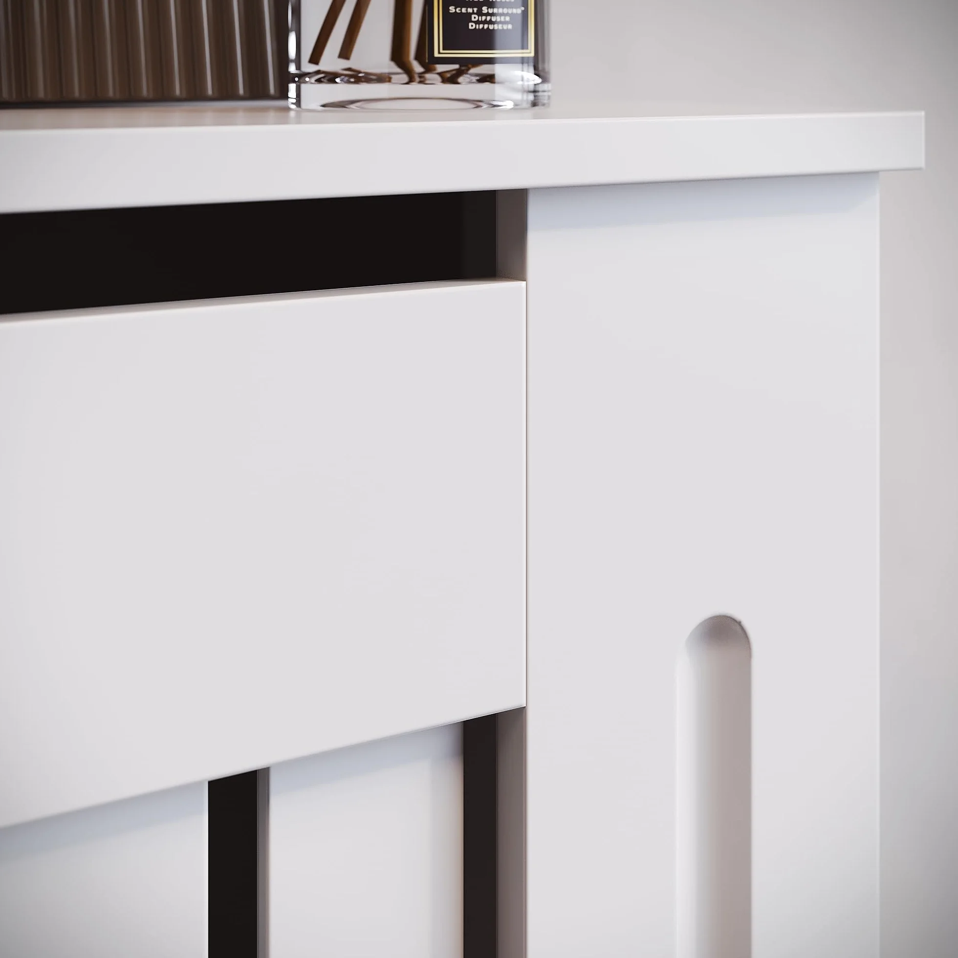 SIRHONA - Cubierta radiador, mamparo vertical, MDF lacado blanco, 78 x 19 x 81,5 cm, se puede colocar decoraciones, adecuadas para el salón, el dormitorio, el pasillo