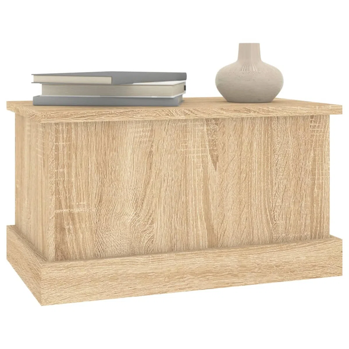 IKAYAA Baúl de Almacenamiento de Madera Baul Almacenaje Interior Baul Juguetes Infantil Taburete para Almacenaje con Tapa para Dormitorio Salón 50 x 30 x 28 cm Roble Sonoma