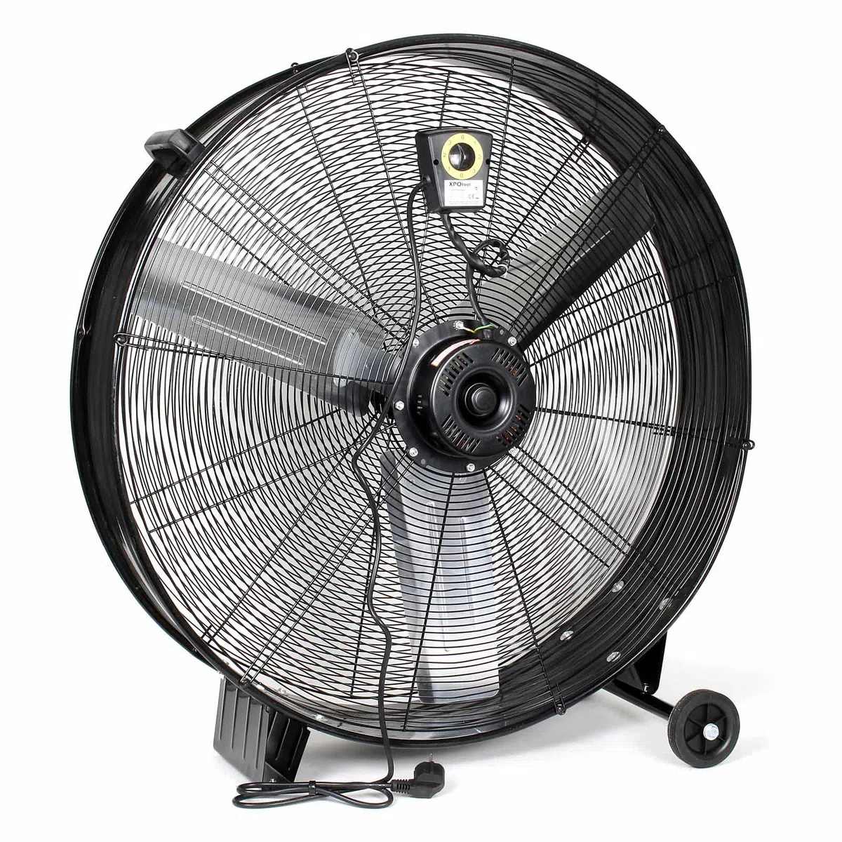 WilTec Ventilador de tambor industrial 90 cm 360 W ventilador de suelo portátil 3 velocidades