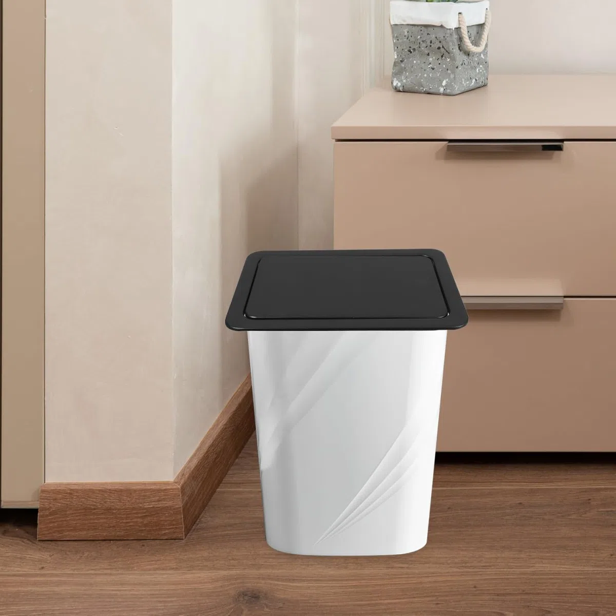 POPETPOP Tapa De Basura Empotrada De Acero Inoxidable Para Cubo De Basura Cocina Y Lavabo Tapa De Cubo Con Diseño De Flip Fácil Instalación 10.78X7.48X1.29 Pulgadas
