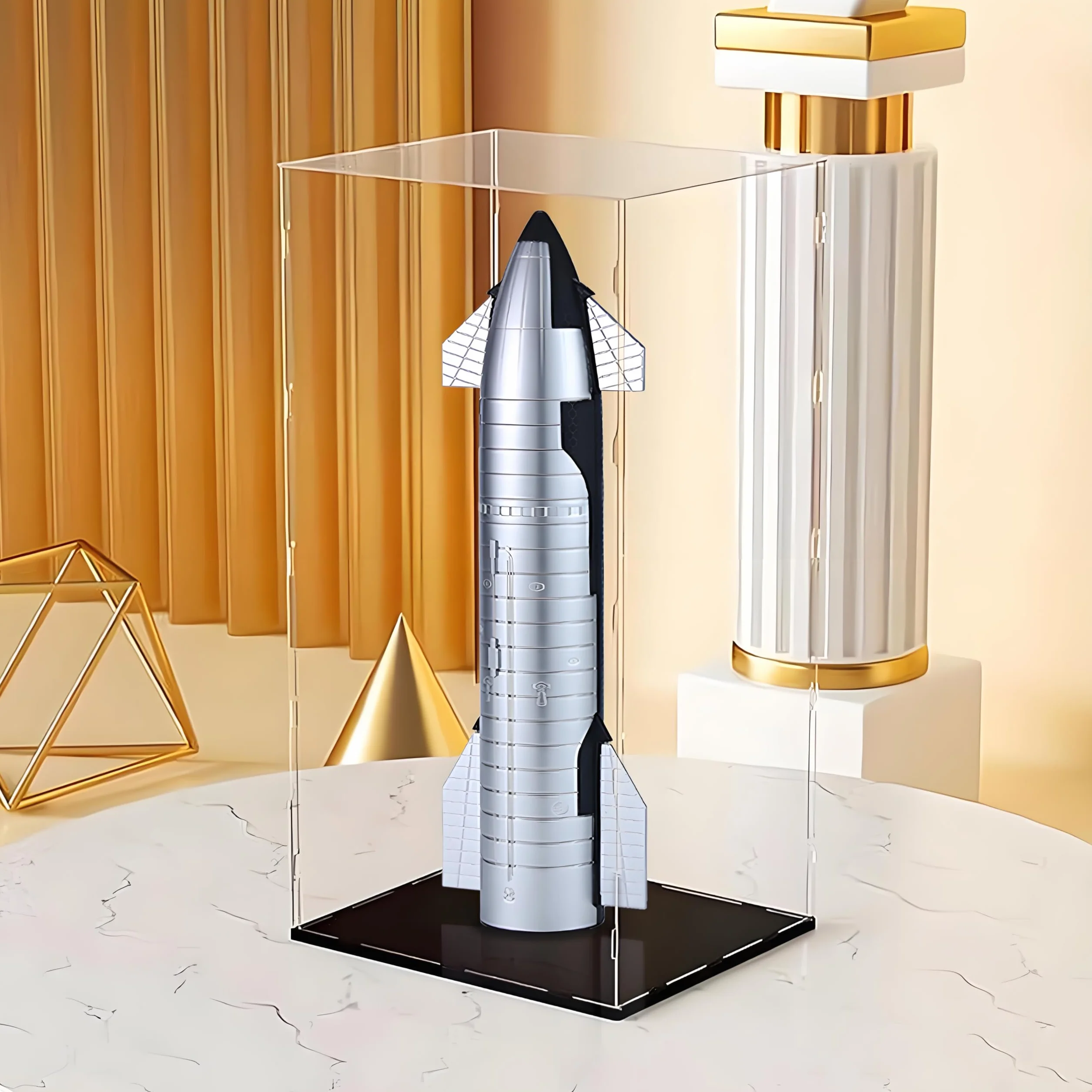 Spece Starship Rocket Truck Modelo de Metal Modelo de Regalo Ideal – Dragón Nave Espacial Heavy Falcon Rocket Toy Adorno de Escritorio, aeroespacial Coleccionable, Regalo Ideal para niños y