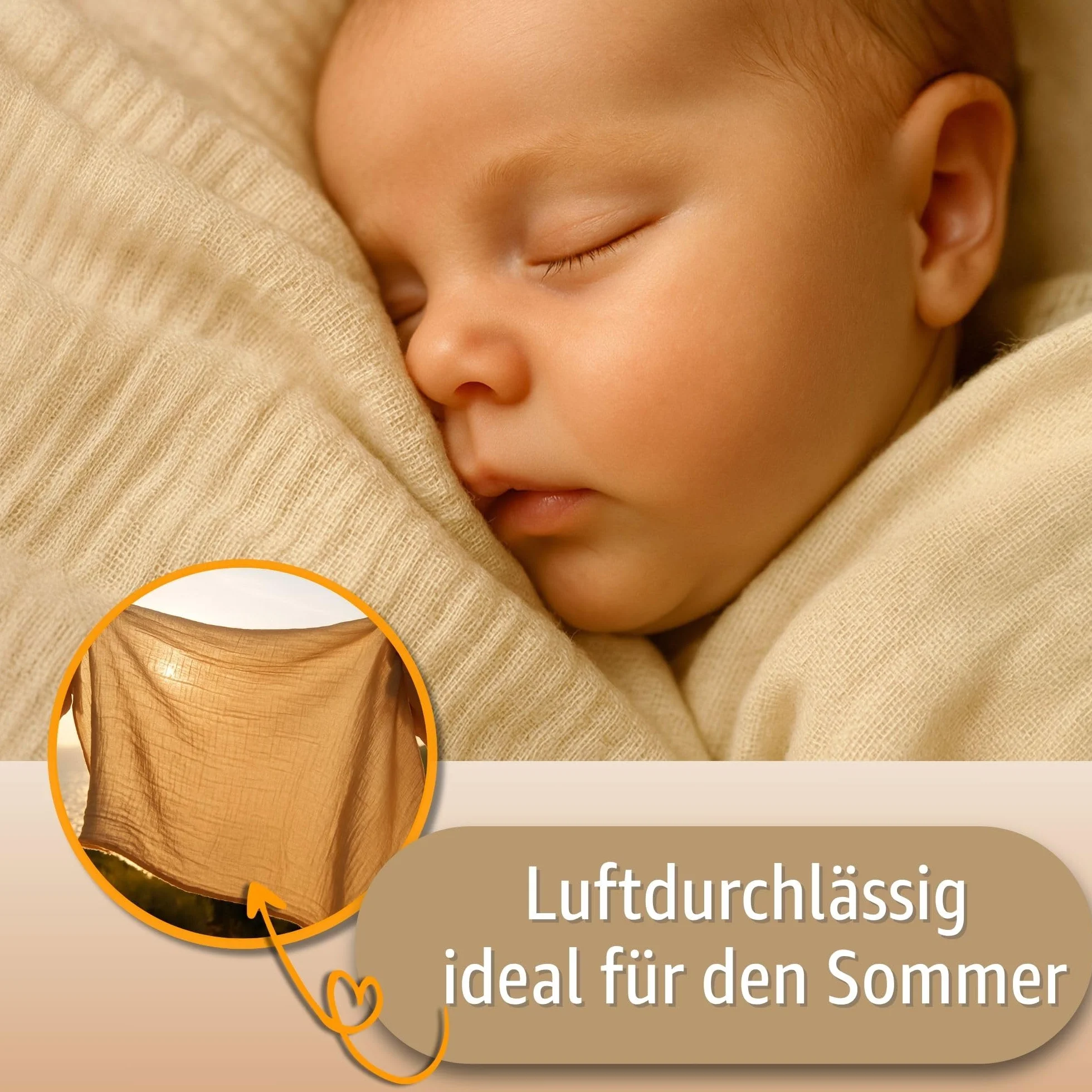 Totsy Baby Muselina Funda nordica Infantil 100x135cm para Cuna 70 - algodón Saco nordico y Cubre de edredon Cama para niños y niñas Juego Fundas para edredón Beige con Almohada 60 x 40 cm Oeko-Tex