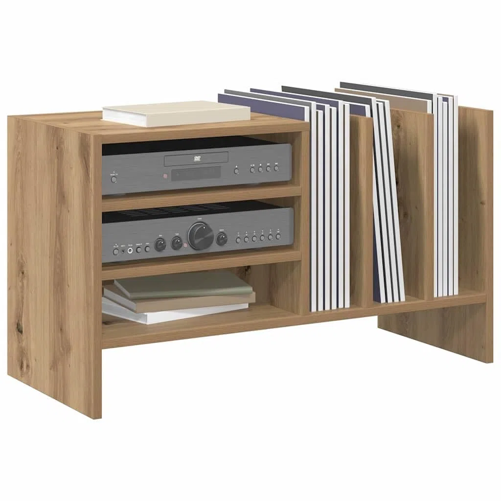 Genérico Mueble para Discos de Vinilo Roble Artesanal 78.5 x 35 x 45 cm,Mobiliario,Armarios y Almacenamiento,Almacenamiento para CD y DVD,891079