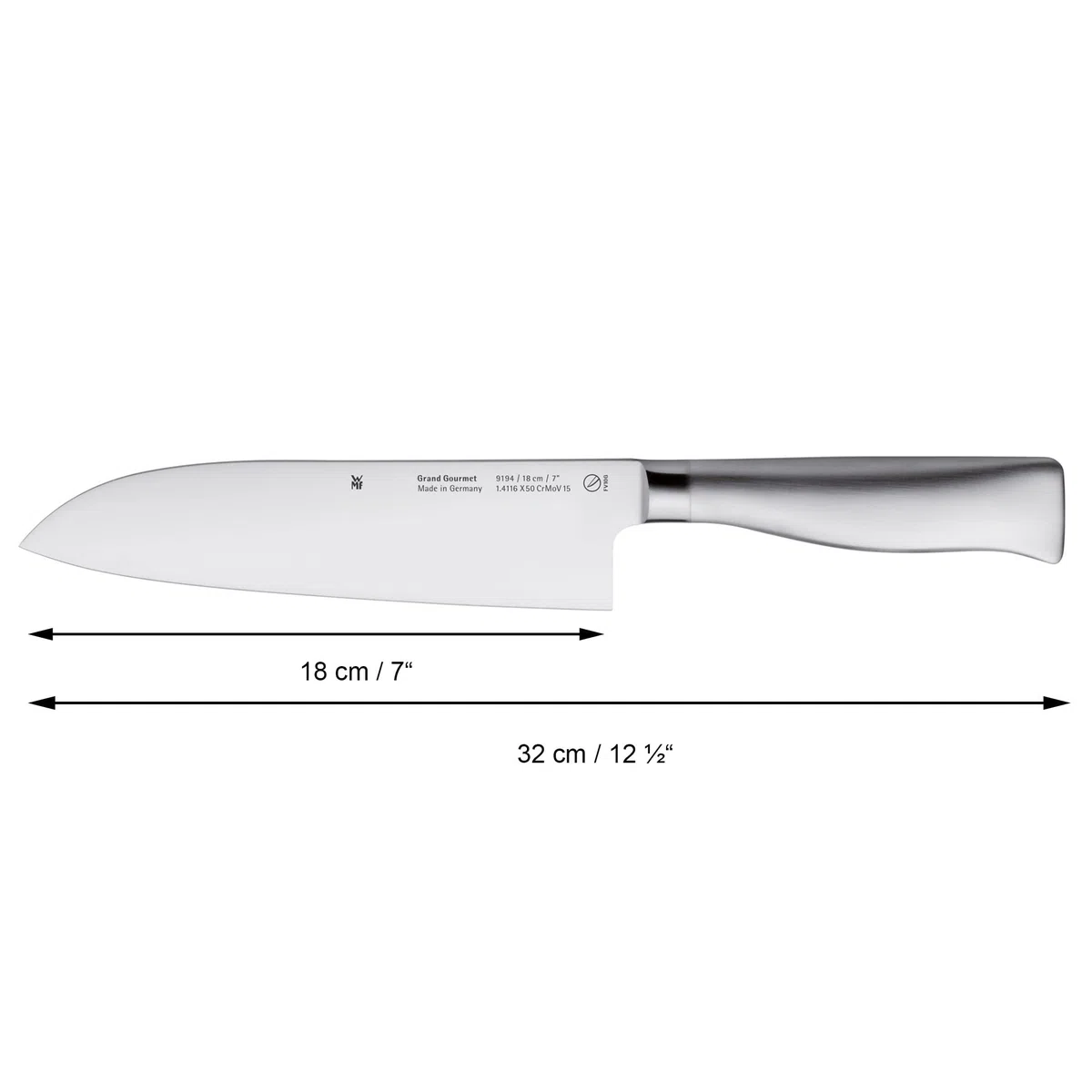 WMF Cuchillo japonés Santoku, longitud de hoja 18cm, colección Grand Gourmet