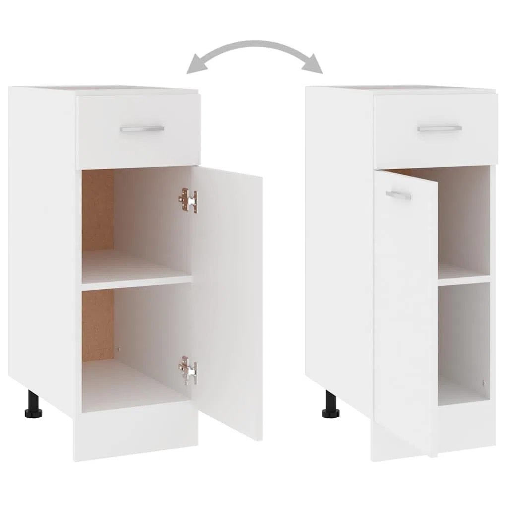 vidaXL Mueble bajo cajón 30x46x81,5 cm, Madera de ingeniería, Blanco, Almacenamiento baño & Cocina, Gabinete bajo Fregadero, Montable en Pared