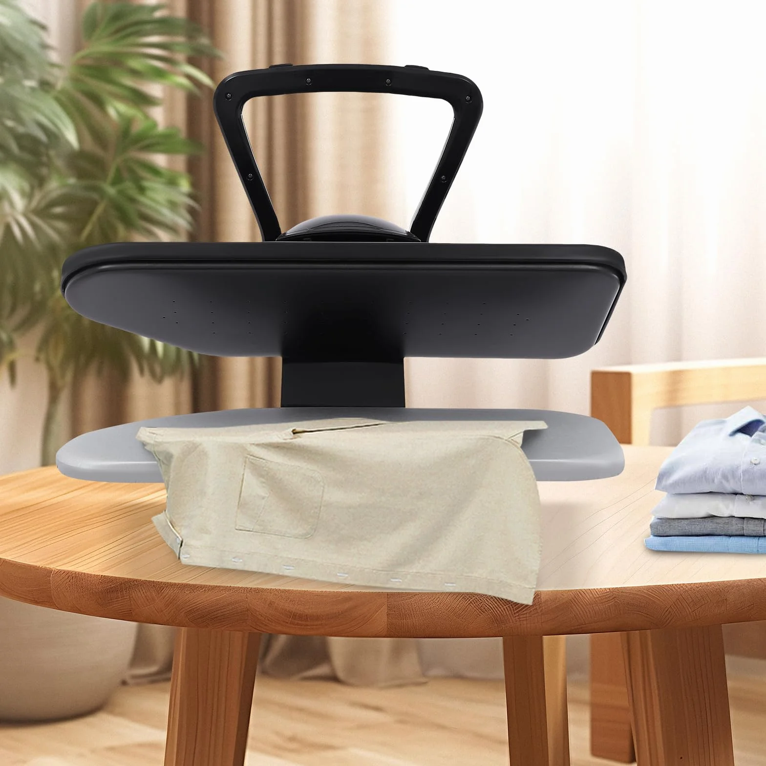 Prensa de vapor inteligente de 2200 W, prensa de vapor profesional con pantalla táctil, 5 tejidos y superficie de planchado de 66 cm, prensa de vapor digital para casa, tienda de trajes, 66