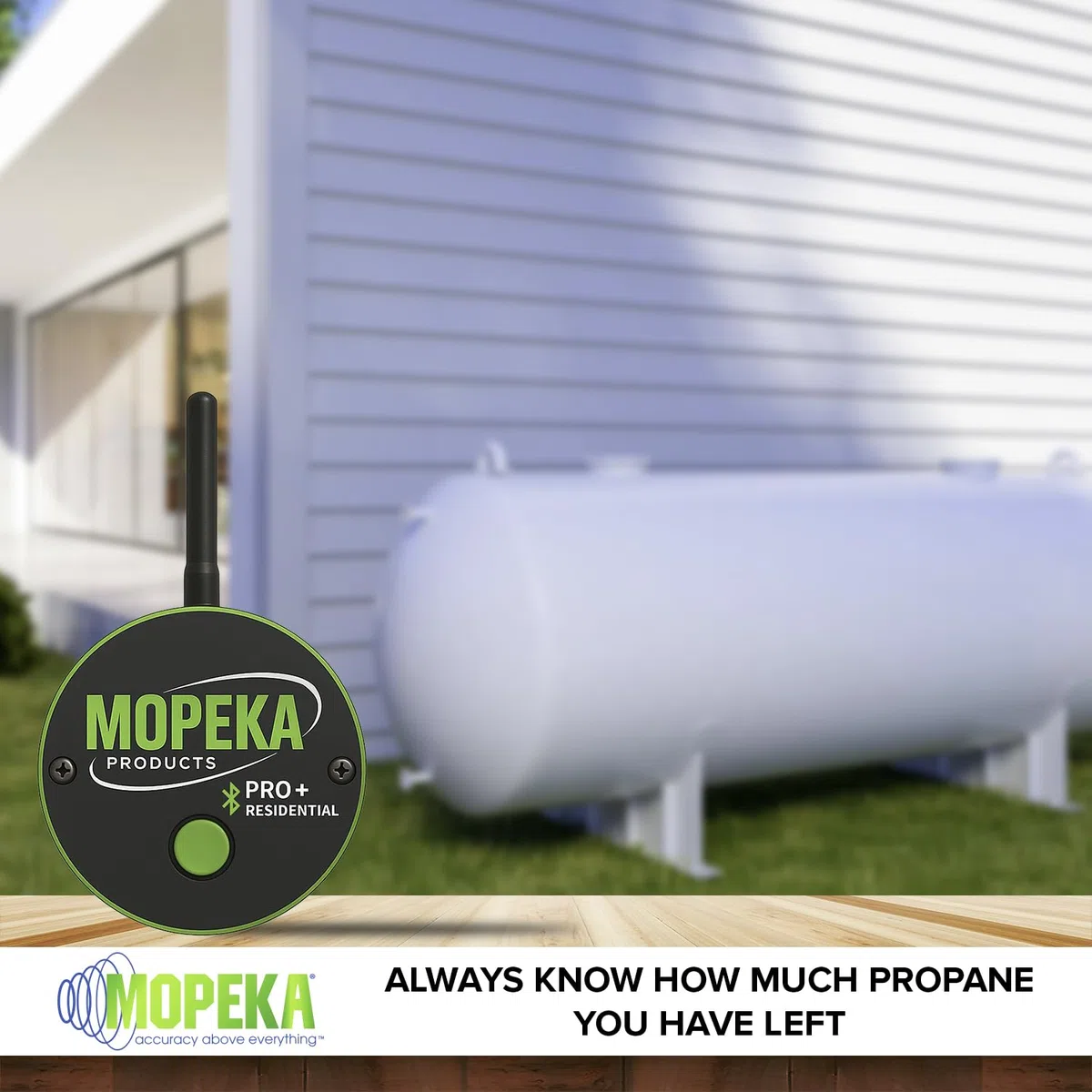 Mopeka PRO+ LR - Monitor inalámbrico de tanque de propano para tanques de GLP residenciales y sobre el suelo, indicador de nivel de tanque de propano, sensor de tanque de propano Bluetooth,