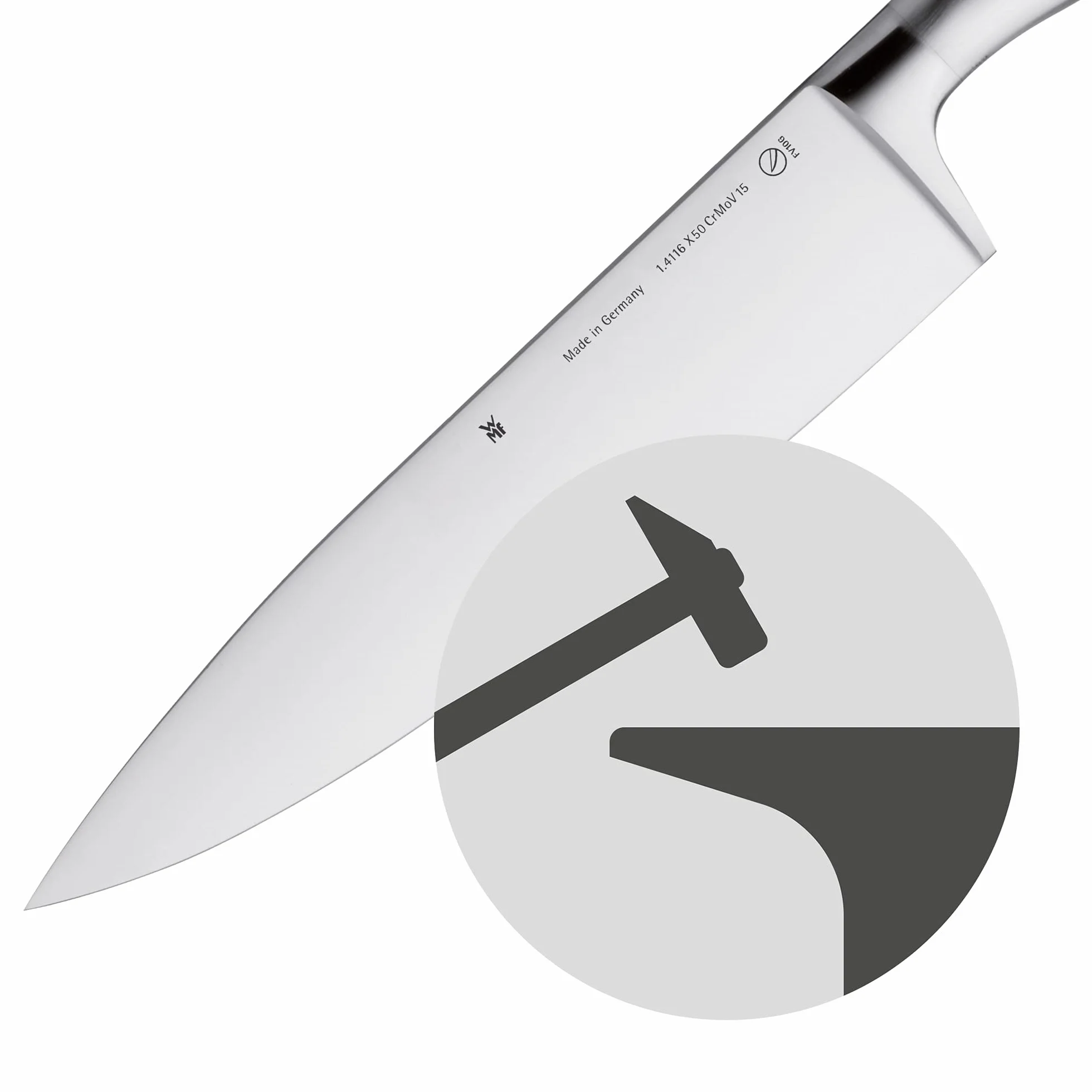 WMF Cuchillo japonés Santoku, longitud de hoja 18cm, colección Grand Gourmet