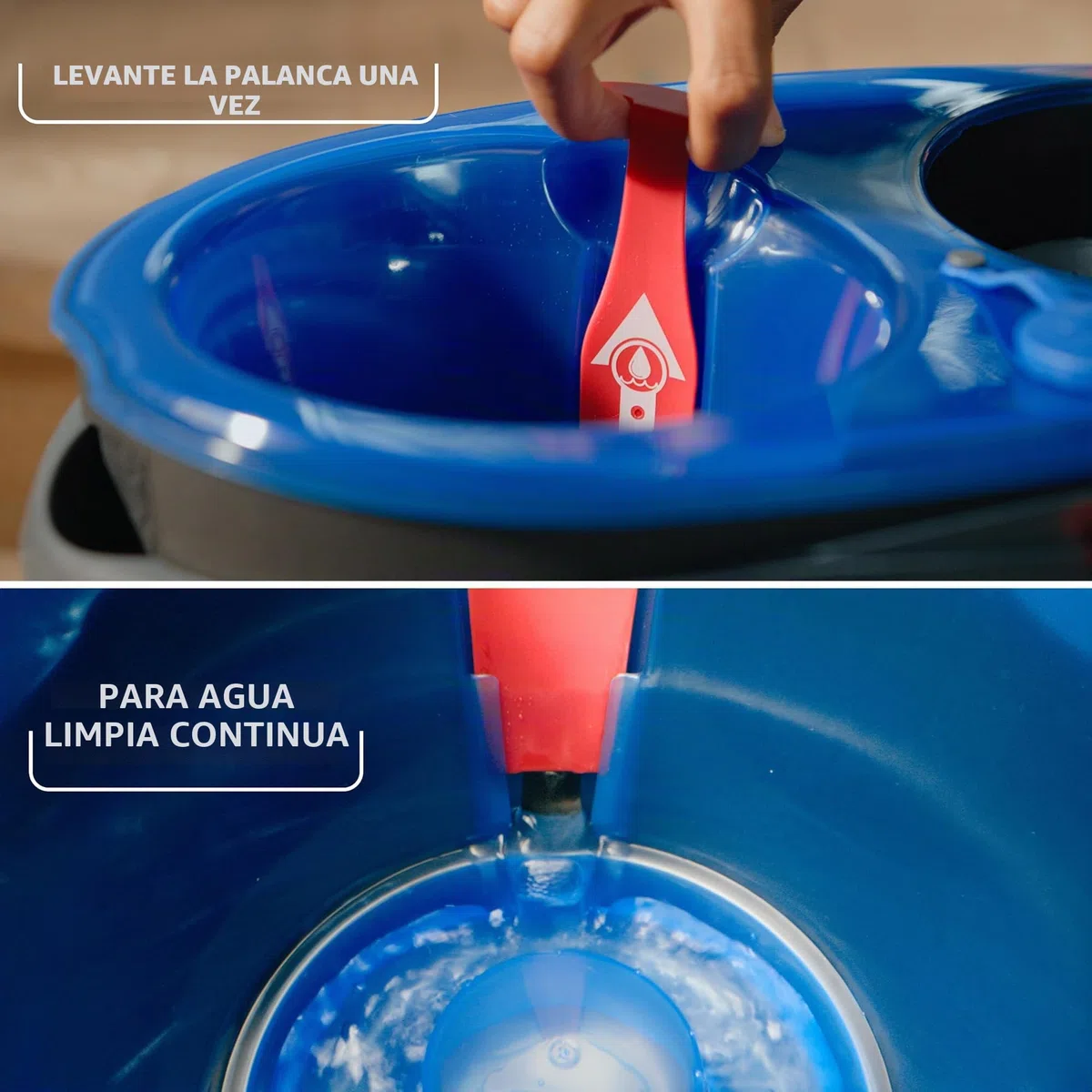 Vileda RinseClean - Sistema de fregona giratoria, Separa el Agua Limpia y la Sucia, escurrido sin Esfuerzo, Juego de fregona y Cubo de Microfibra, Color Gris