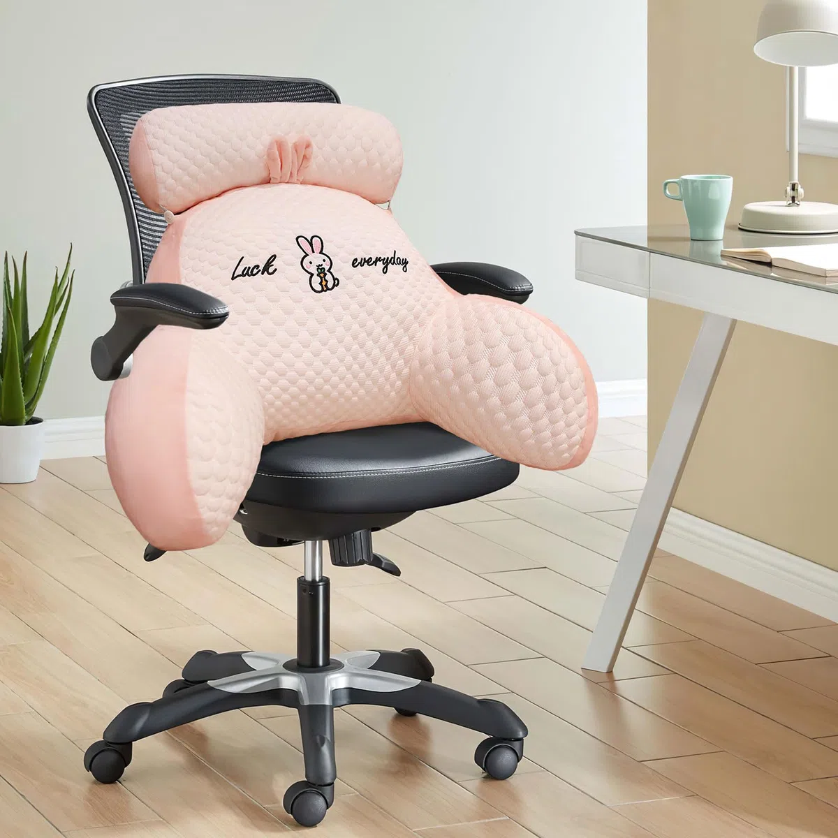 Almohada Lectura Cama, 70x50cm Grande Cojín Lectura Cama con Respaldo Apoyo Lumbar y Cuello Desmontable y Brazos, Cojin Respaldo para Trabajar, Leer o Jugar en la Cama Sofá Suelo (Rosa, X-Large)