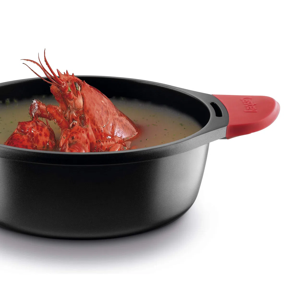 CASTEY - Cacerola Alta de Inducción, 28 cm, Modelo IO28, Aluminio, con Tapa, Revestimiento Antiadherente, Distribuye de Forma Homogénea el Calor, Resistente y Duradera, Libre de PFOA