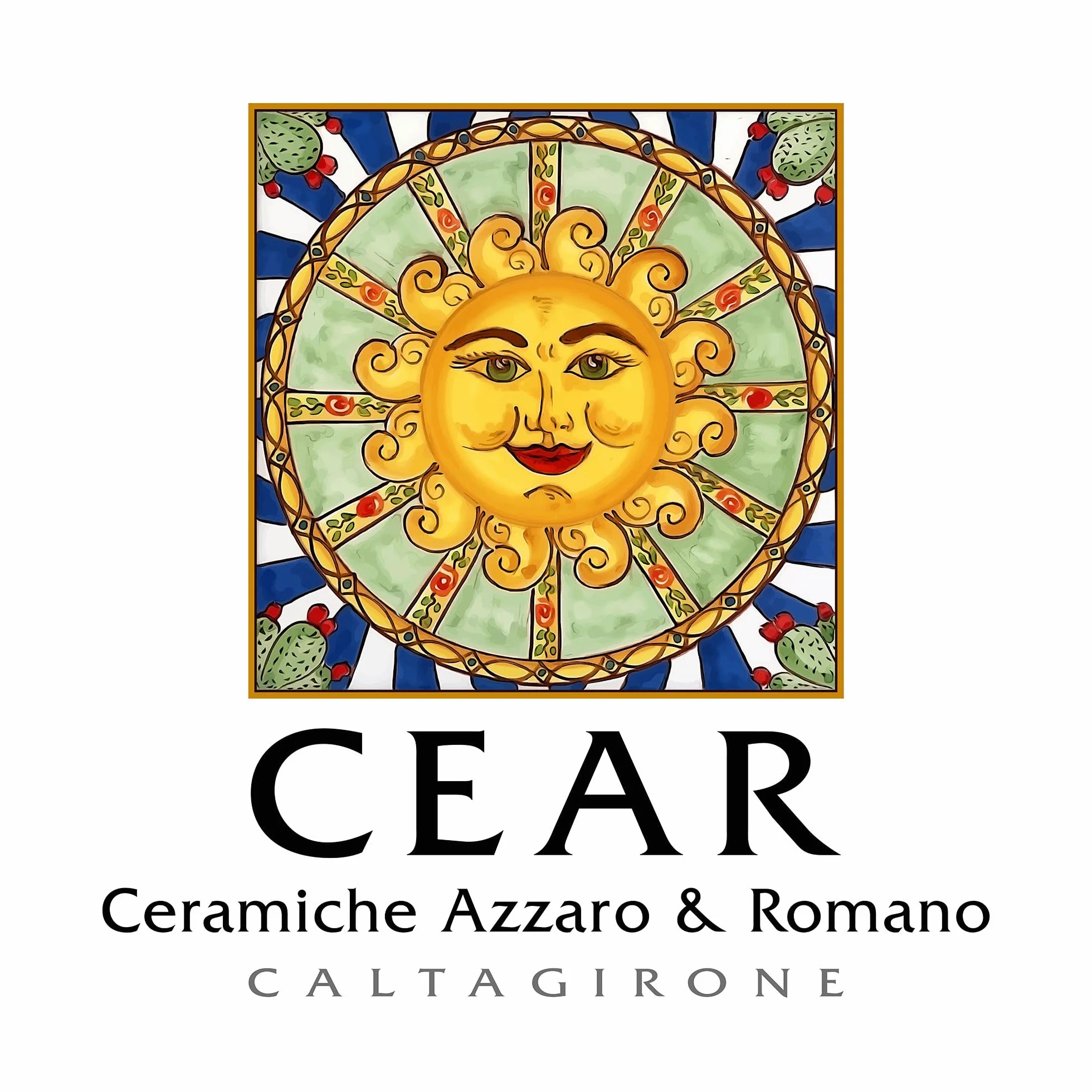 CEAR ceramiche – Cabeza de moro hombre H cm 25 cm, azul de cerámica de Caltagirone hecha a mano