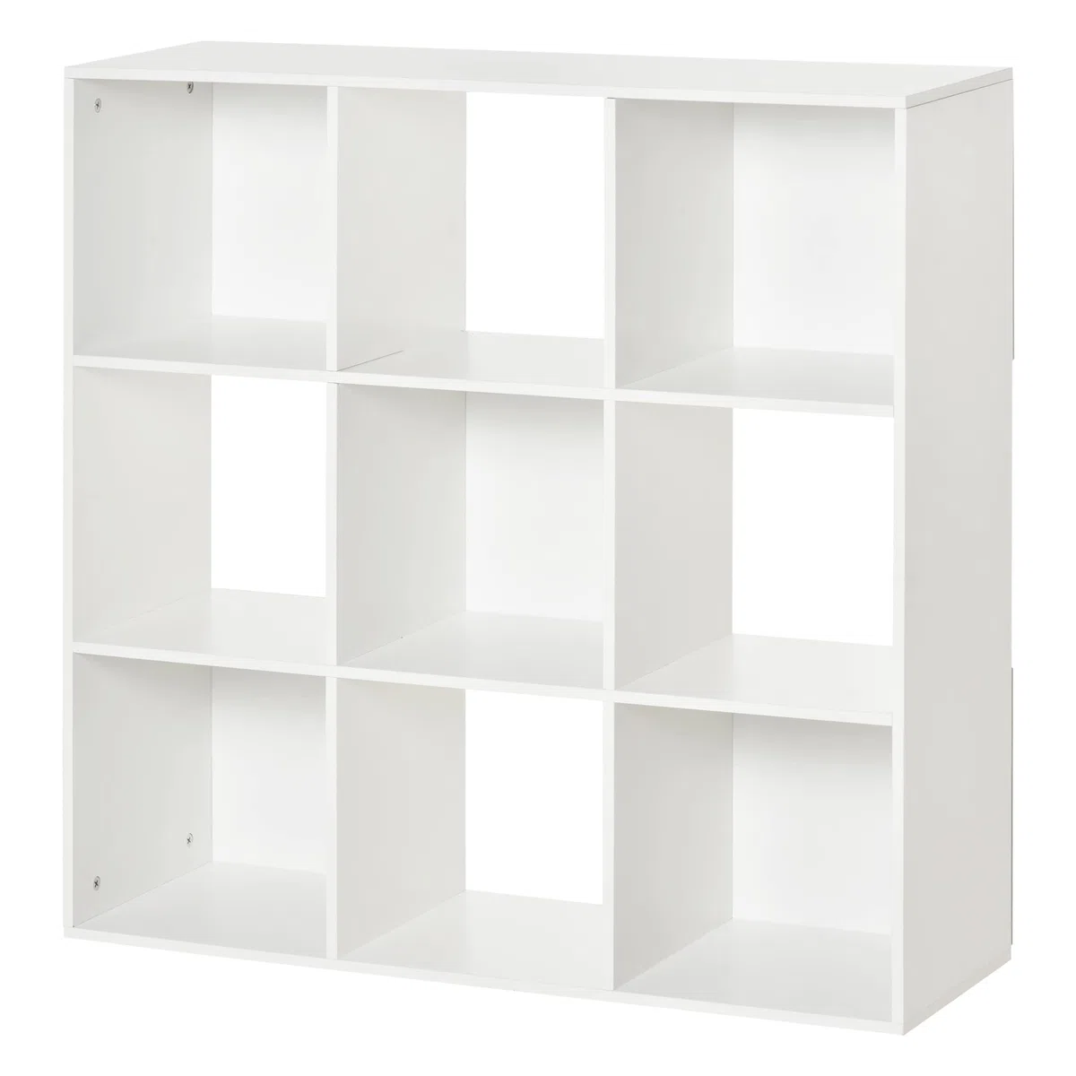 HOMCOM Estantería Librería 3 Niveles Armario de Almacenamiento 9 Cubos Estantería de Pie Separador de Habitación Estante de Exposición 91,5x29,5x91,5cm Madera