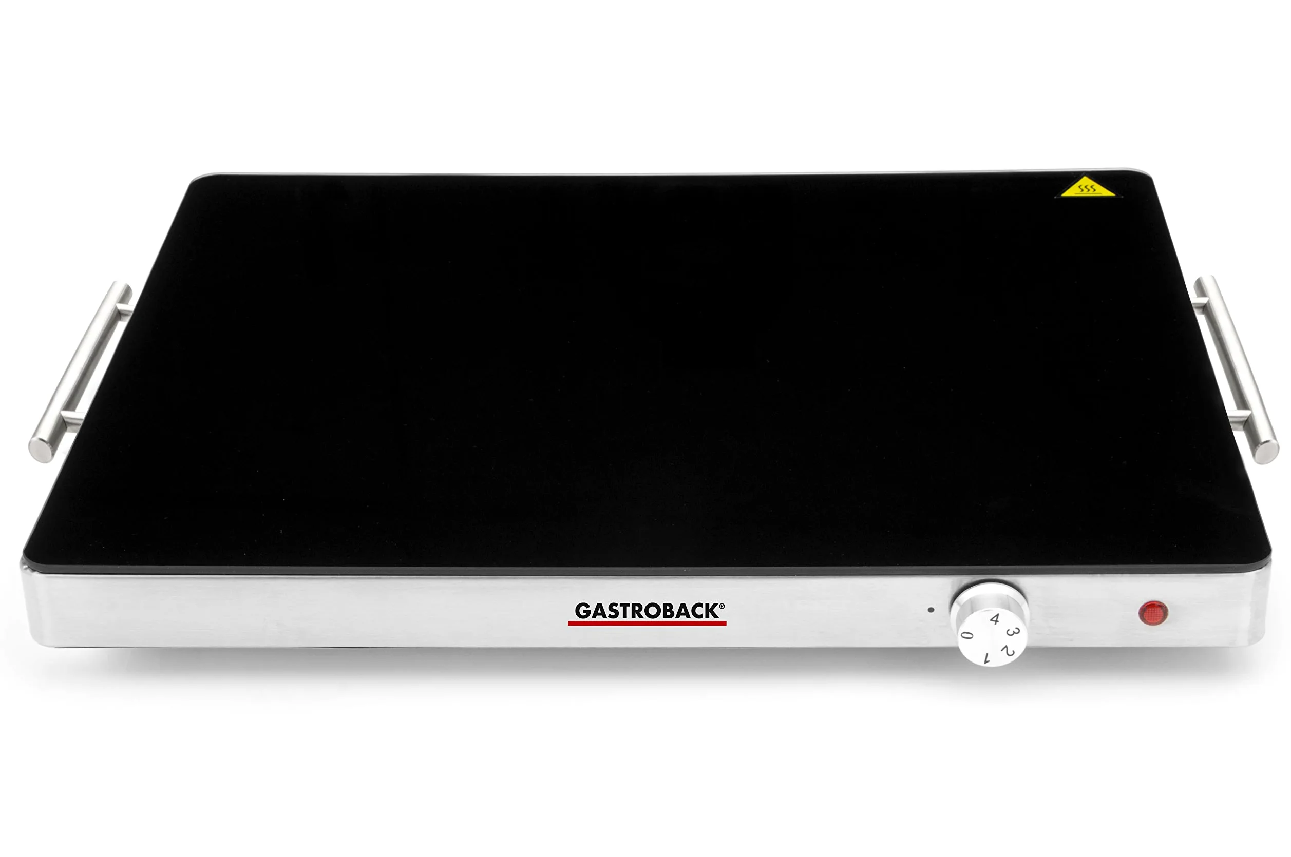 GASTROBACK Design - Placa calentadora, color negro y plateado
