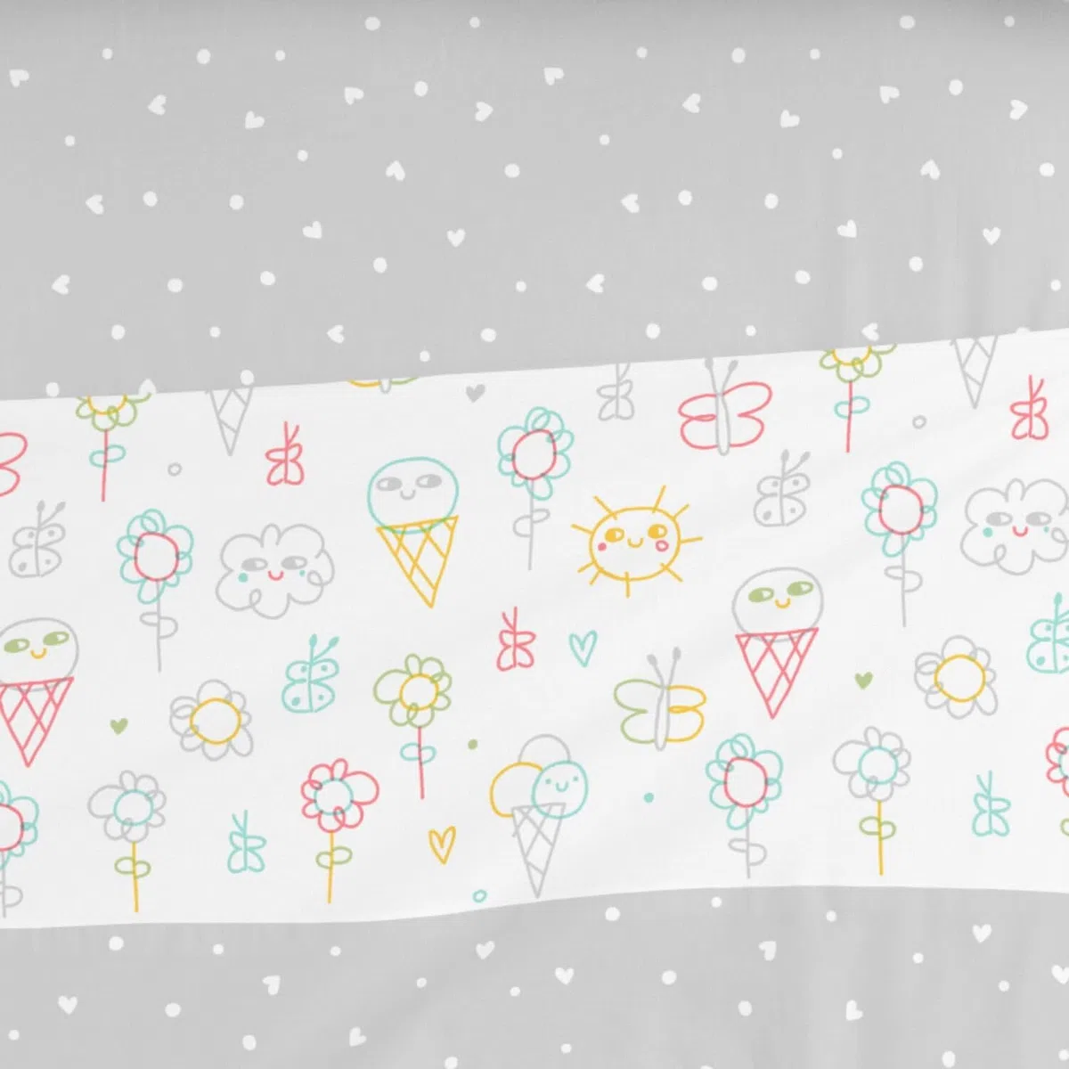 Burrito Blanco│Sábanas Infantiles, Cama de 90 (+ Medidas Disponibles)│Algodón 100%│Tacto Suave│Diseño 016, Gris