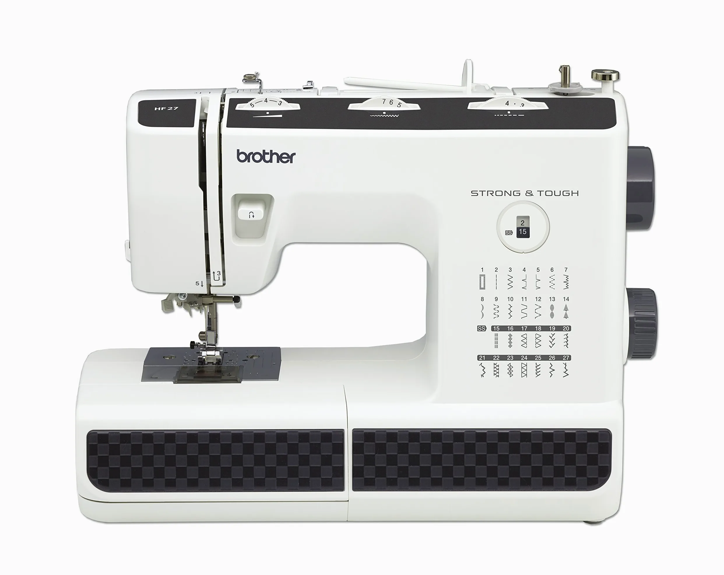 Brother HF27 - Máquina de Coser Acero Inoxidable, 44 x 20 x 33 cm, Color Negro/Blanco