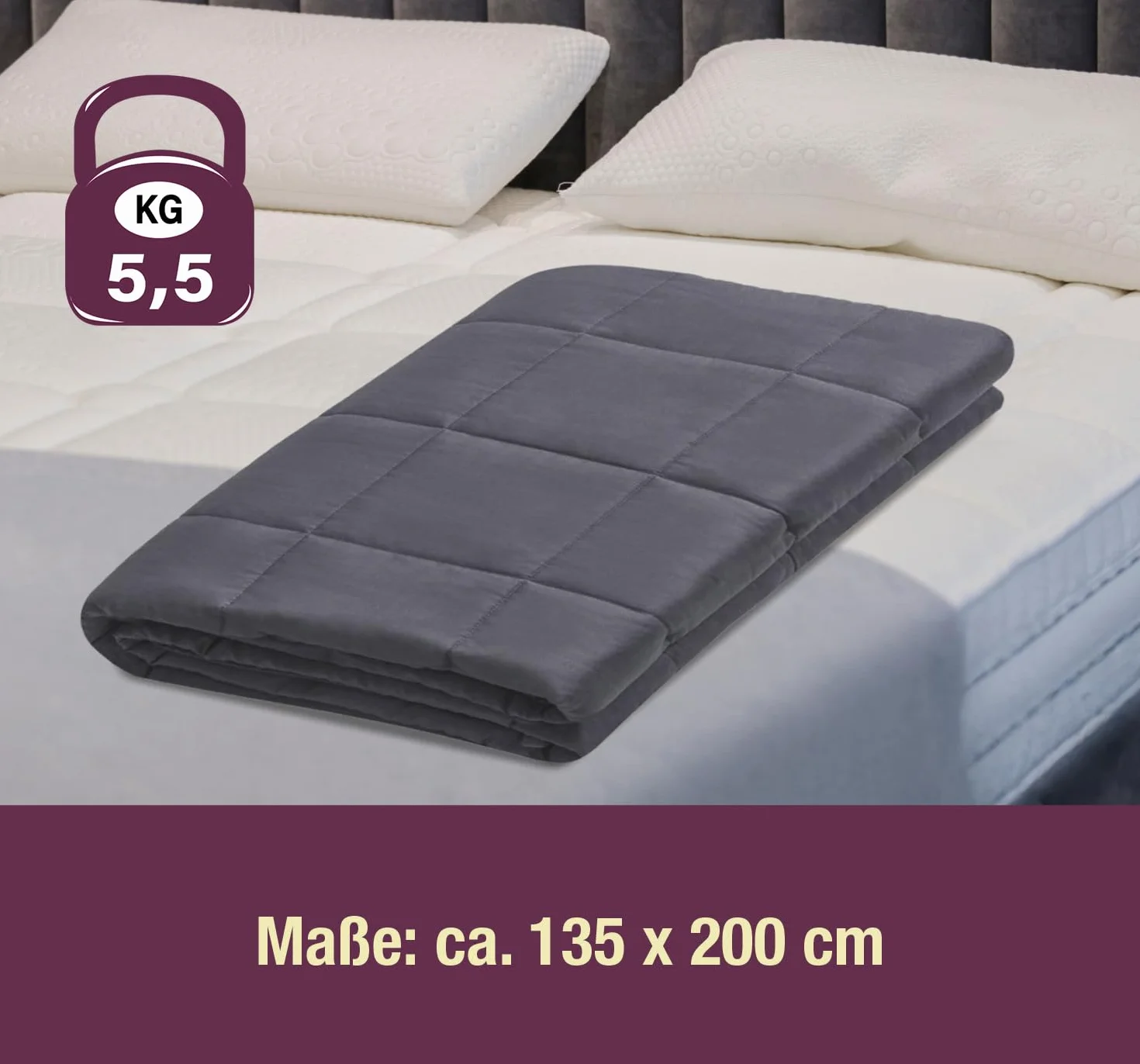 Manta pesada de 5,5 kg - Manta terapéutica - Manta pesada - Antiestrés - Edredón con peso