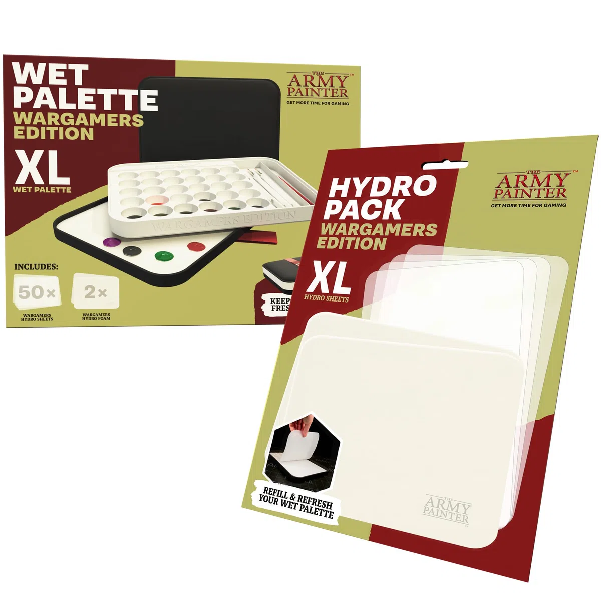 The Army Painter Wargamers Edition Wet Palette XL Bundle, Para Set de Pinturas Acrílicas Incluyendo 100 Hojas Hydro y 4 Hydro Foam - Pintura de Miniaturas y Modelos