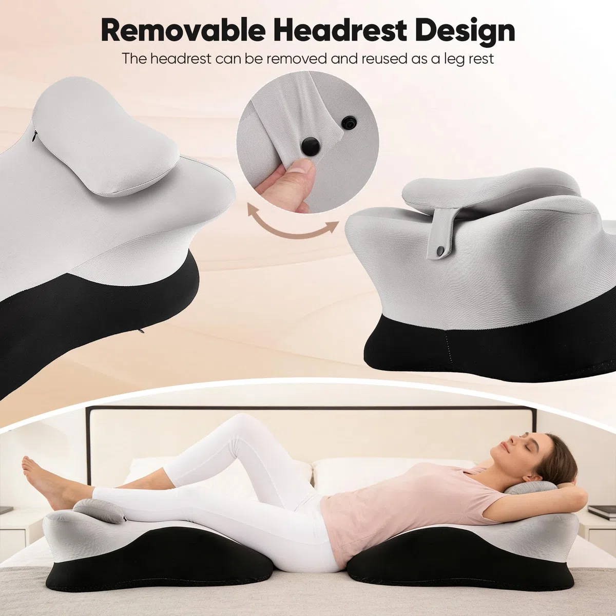 Almohada De Lectura Ergonómica Viscoelástica, Cojín Triangular para Cama Y Sofá con Funda Lavable, Soporte para Espalda Y Piernas, Ideal para Relajación Y Posicionamiento Ortopédico