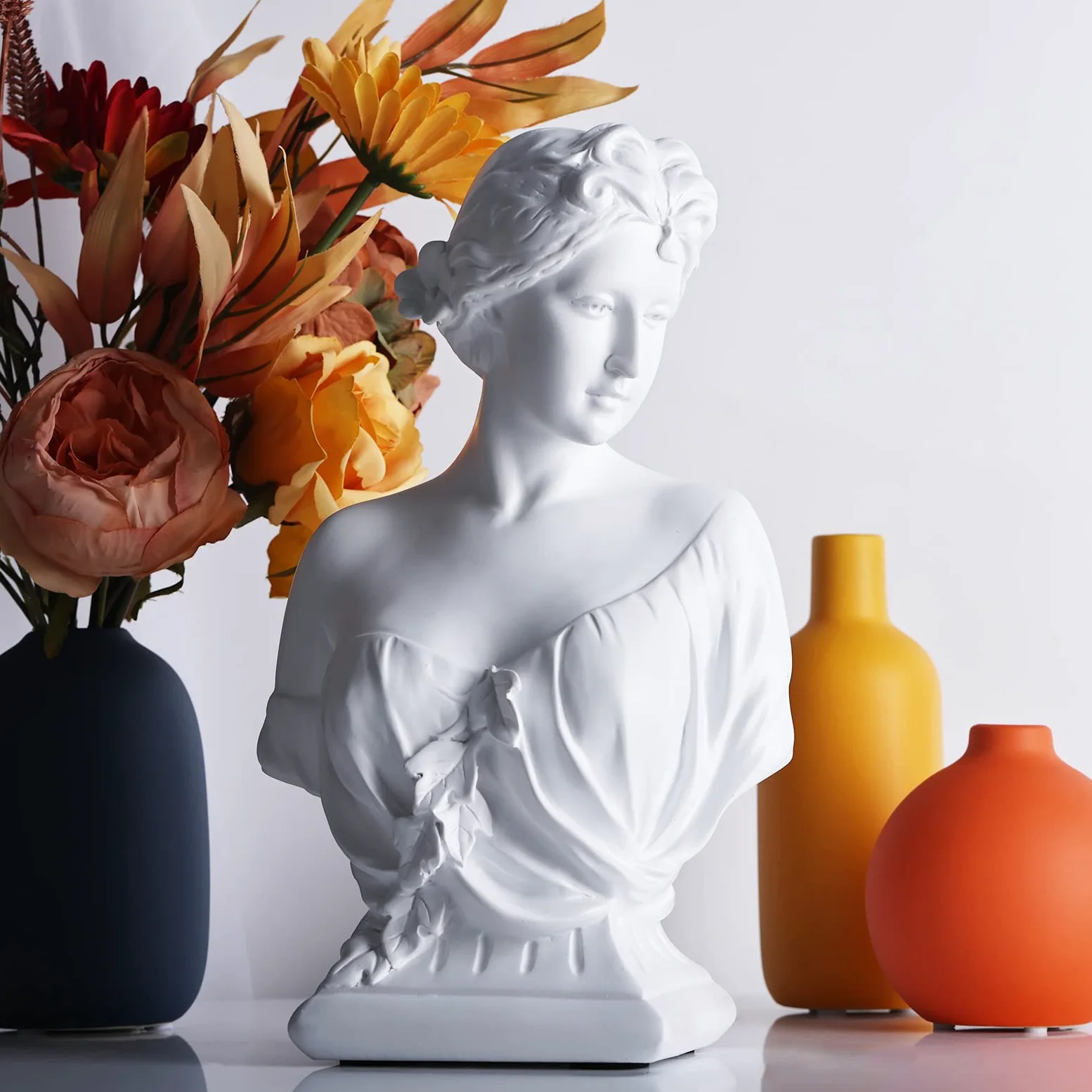 XMGZQ Estatua de Venus de 12 pulgadas, diosa griega, busto clásico para decoración del hogar, práctica de bocetos y estética