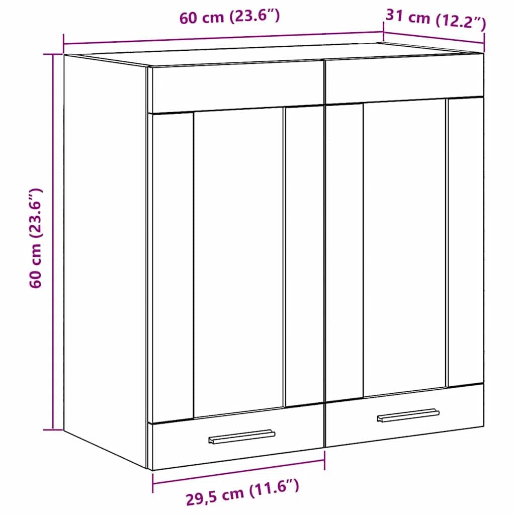 vidaXL Mueble Colgante con Estante Roble Negro 60 x 31 x 60 cm, Amplio Espacio, Muebles de Cocina Modernos, Utilidad Duradera, diseño Rectangular, soluciones Inteligentes para organización