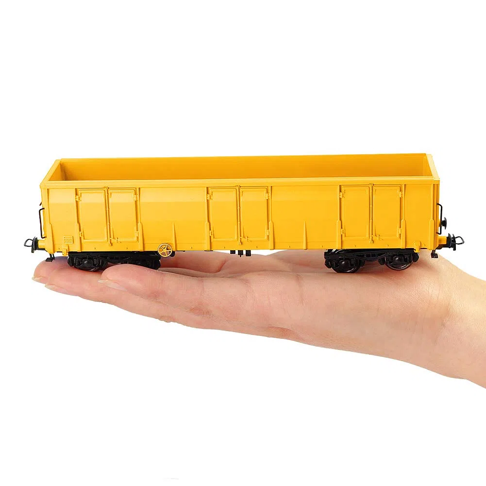 Evemodel 3 vagones de ferrocarril de calibre HO 1:87 abiertos, color amarillo