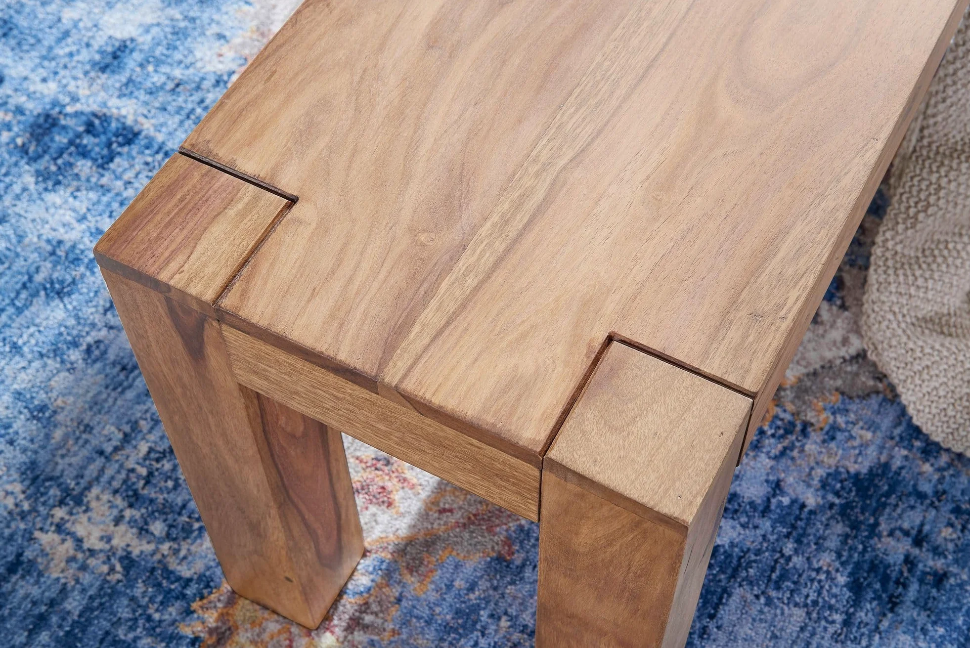 FineBuy - Banco de madera maciza de acacia, producto natural, estilo rústico, tamaño a elegir