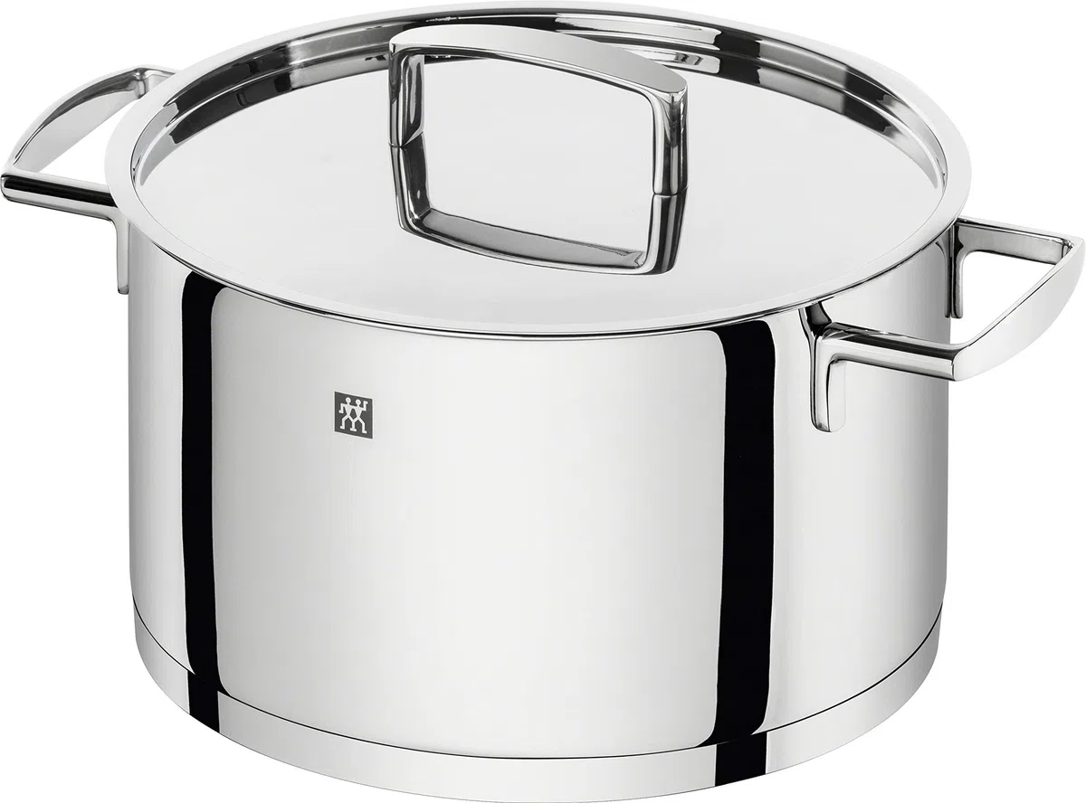 ZWILLING Batería de Cocina de 5 Piezas, 4 Tapas, Apto para Inducción, Acero Inoxidable, Passion, Color Gris Brillante, Ø 16cm, Ø 20 cm, Ø 24 cm, Ø 28 cm