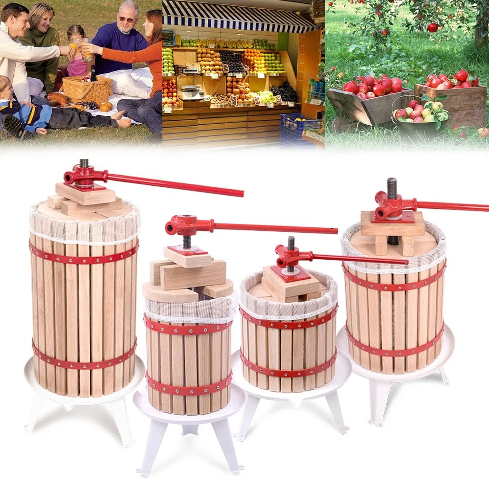 30L Prensa de Frutas Manual Molino de Frutas Incluye Tela de Prensado, Instrucciones de Montaje y Accesorios Prensa de Manzana Prensa de Vino Prensa de Bayas