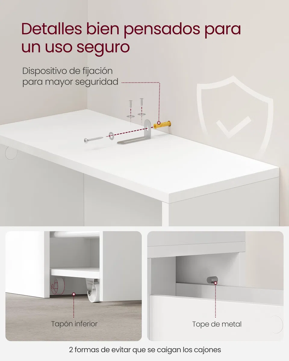 VASAGLE Armario de Baño Alto, Armario de Almacenamiento Delgado, con Cajones y Estante Ajustable, Armario para Espacios Pequeños, Estilo Moderno, Blanco Clásico BBK567T14