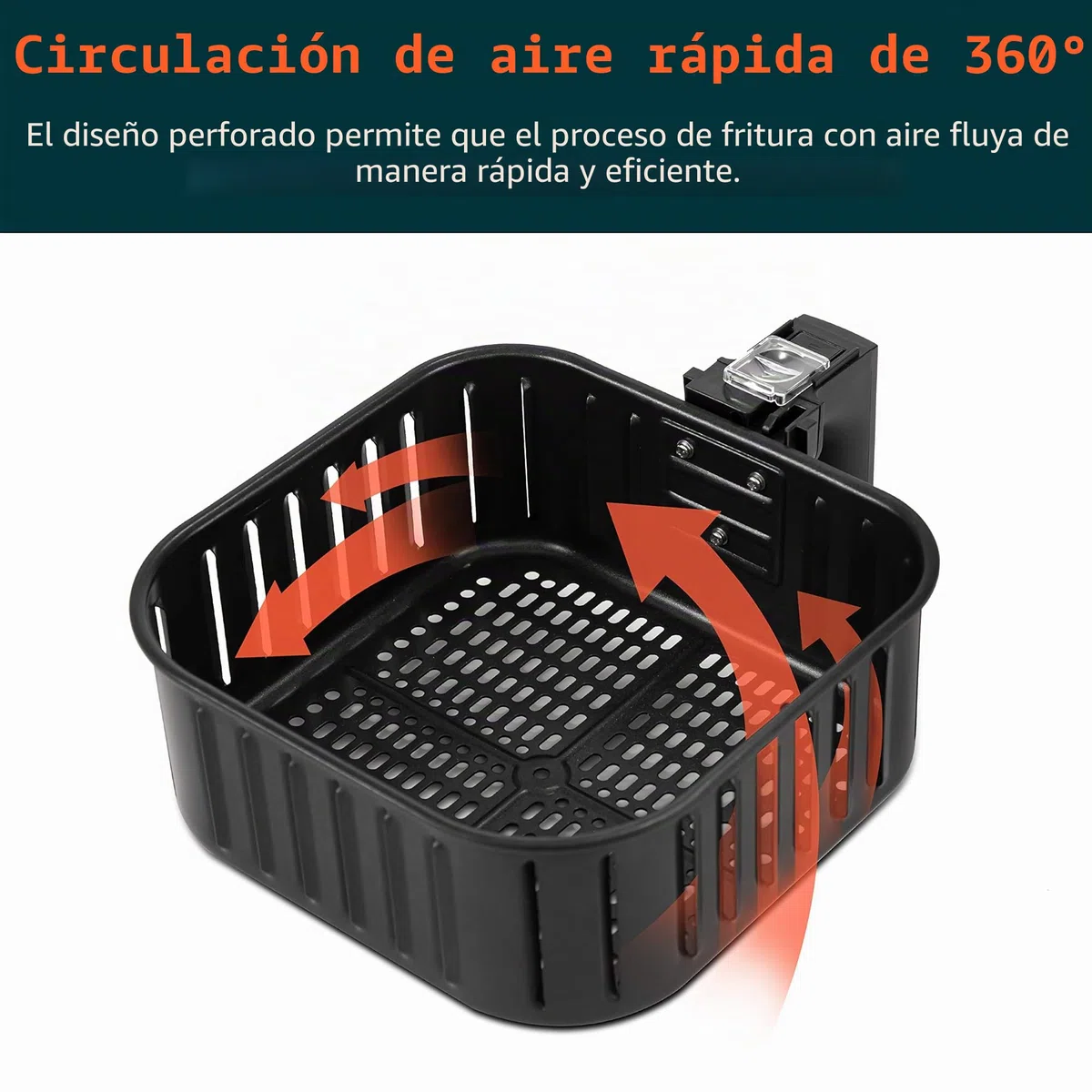 COSORI Cesta de repuesto para freidora de aire de 5.8 cuartos de galón para freidoras de aire CP358 y CS358, cesta antiadherente para freír, apta para lavavajillas, color negro