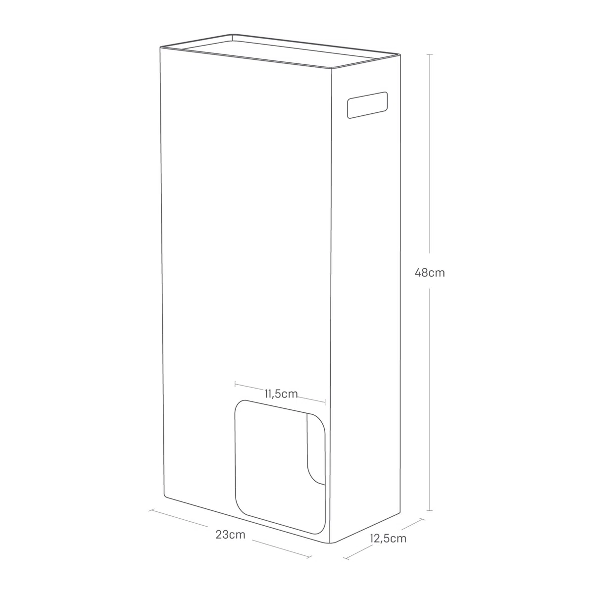 Yamazaki 3456 Tower Toilet Paper Stocker, Black, Steel, 23 x 12.5 x 48 cm